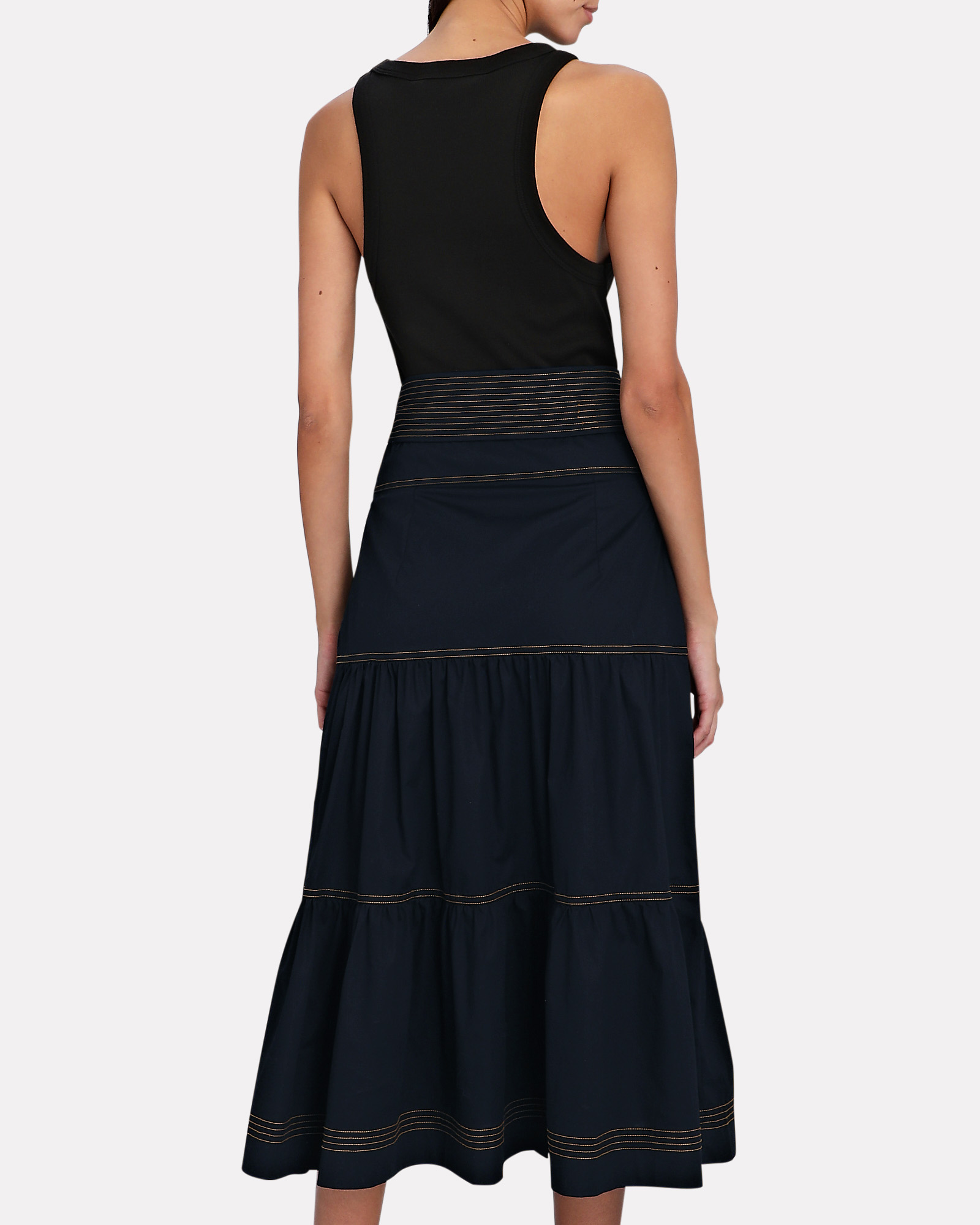 Veronica Beard Austyn Tie-Waist Midi Dress in Black | INTERMIX®