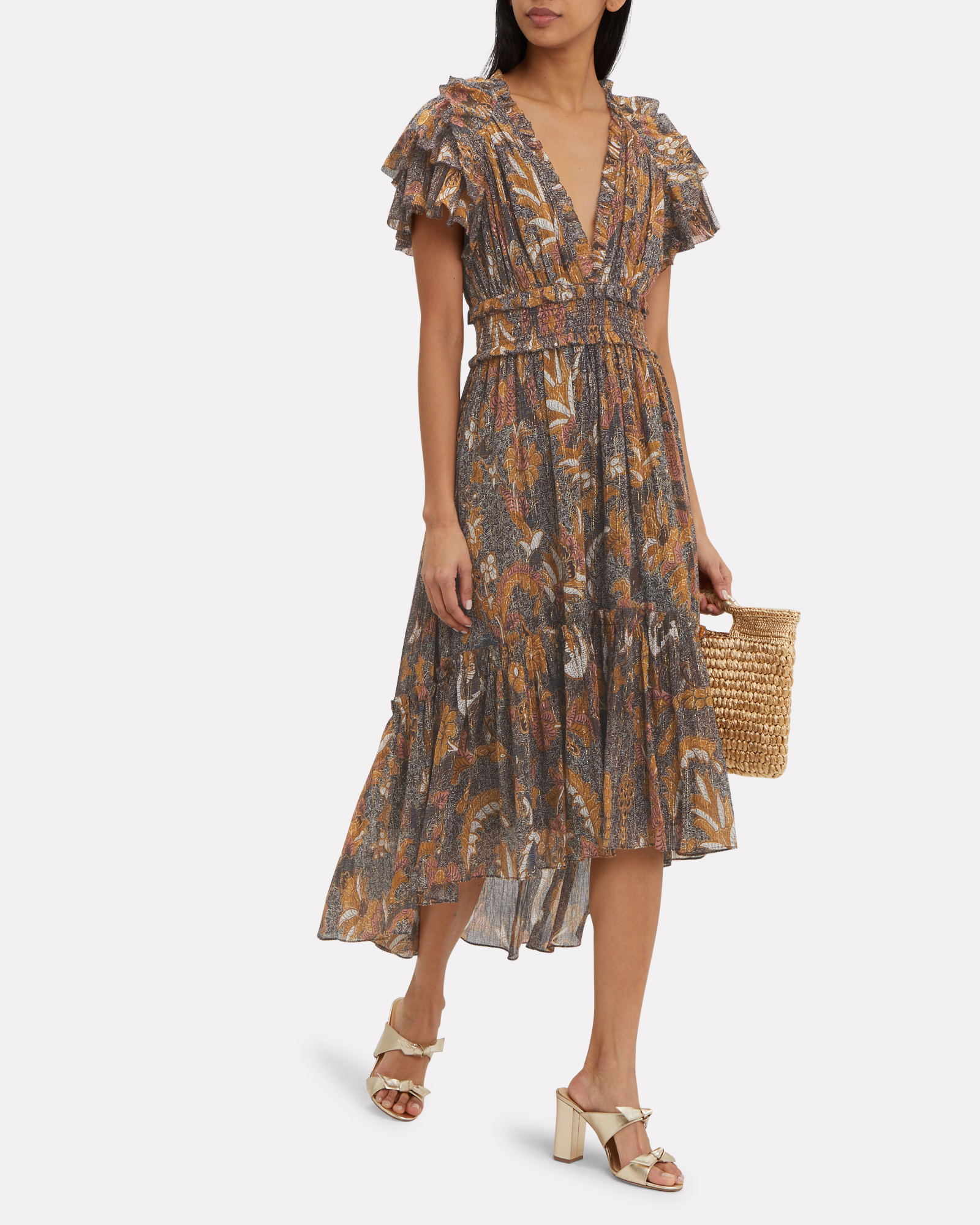 Cicely Printed Cotton Midi Dress | INTERMIX®