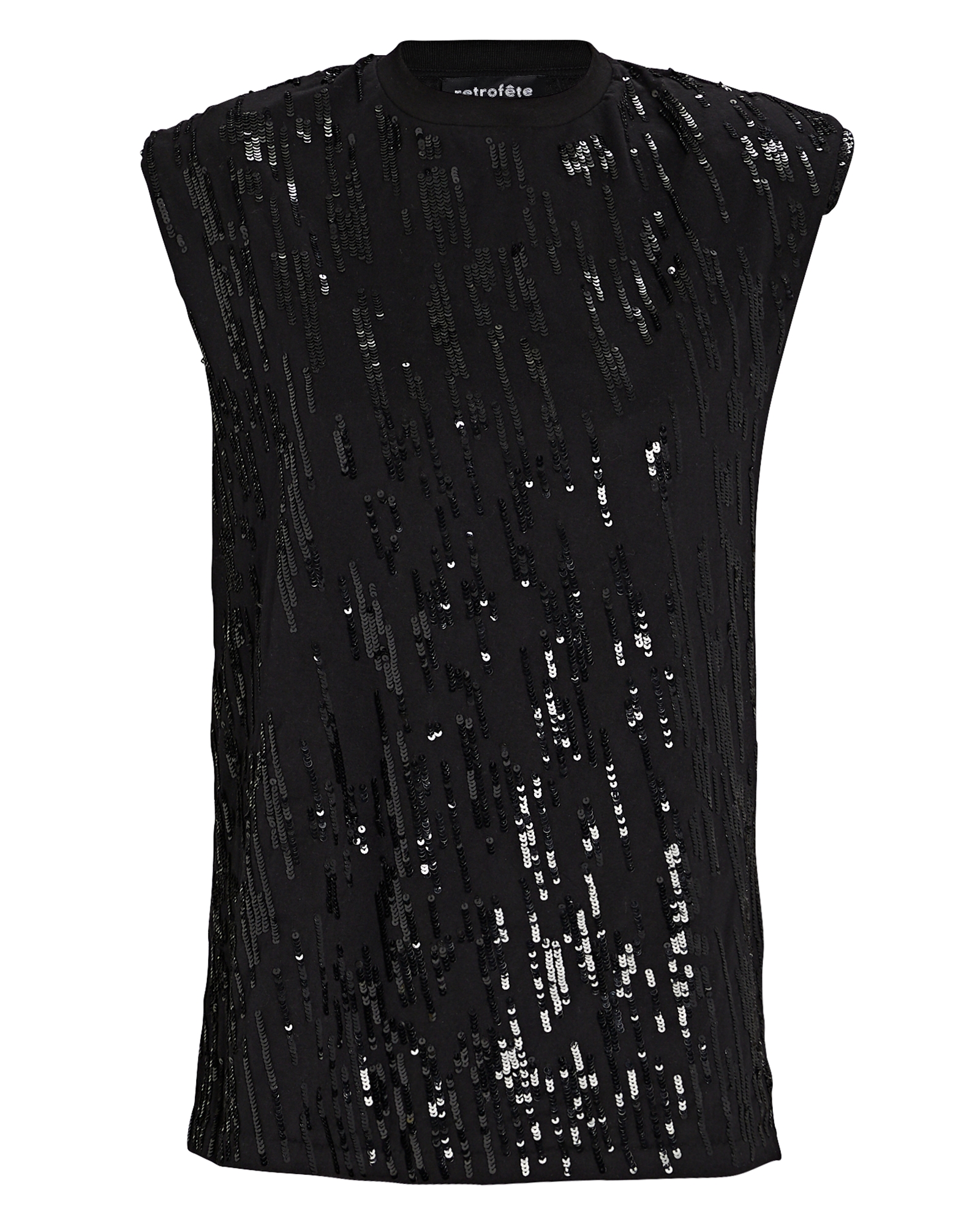 Retrofête Nila Padded Shoulder Sequin T-Shirt | INTERMIX®