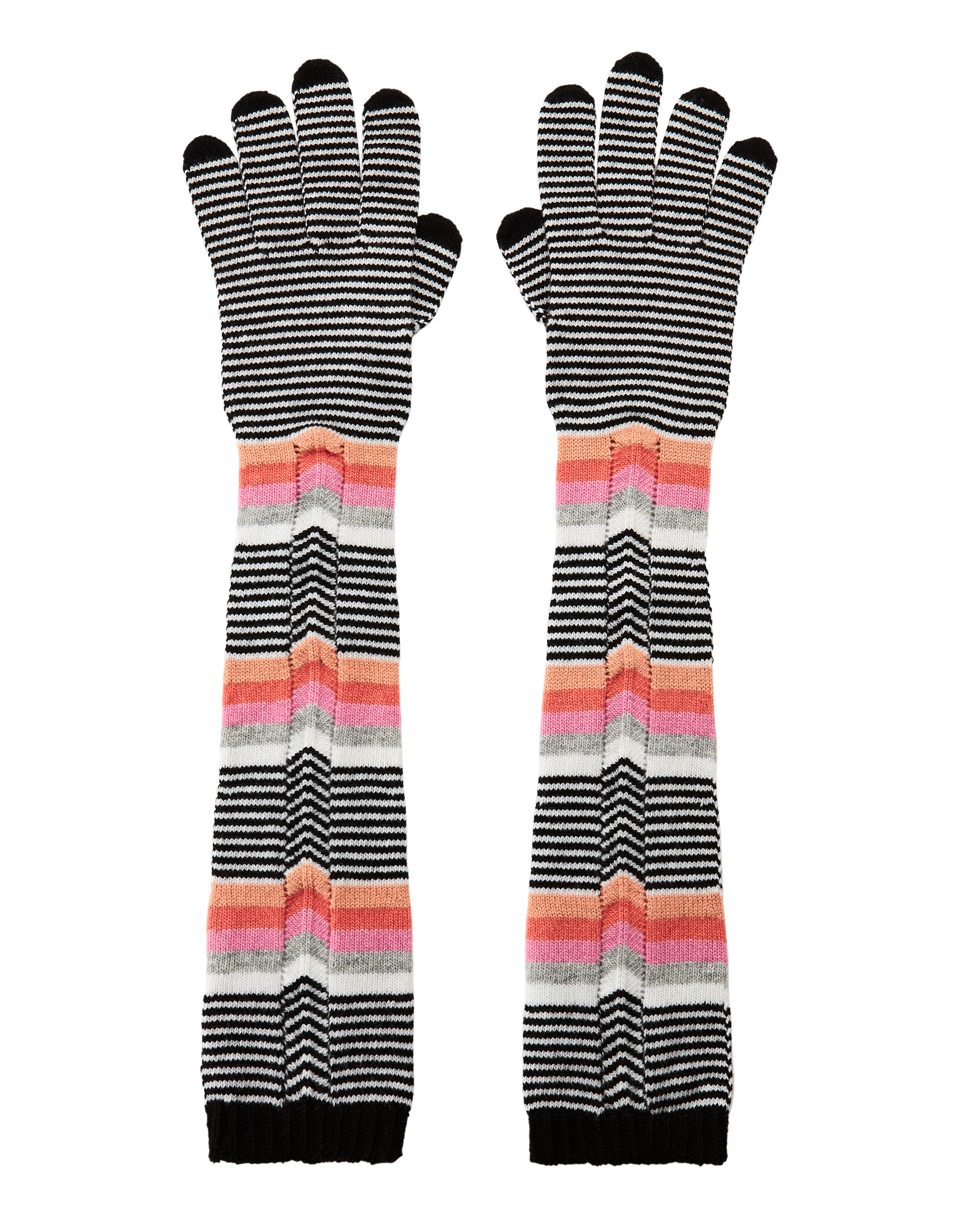 Multi-Stripe Long Gloves
