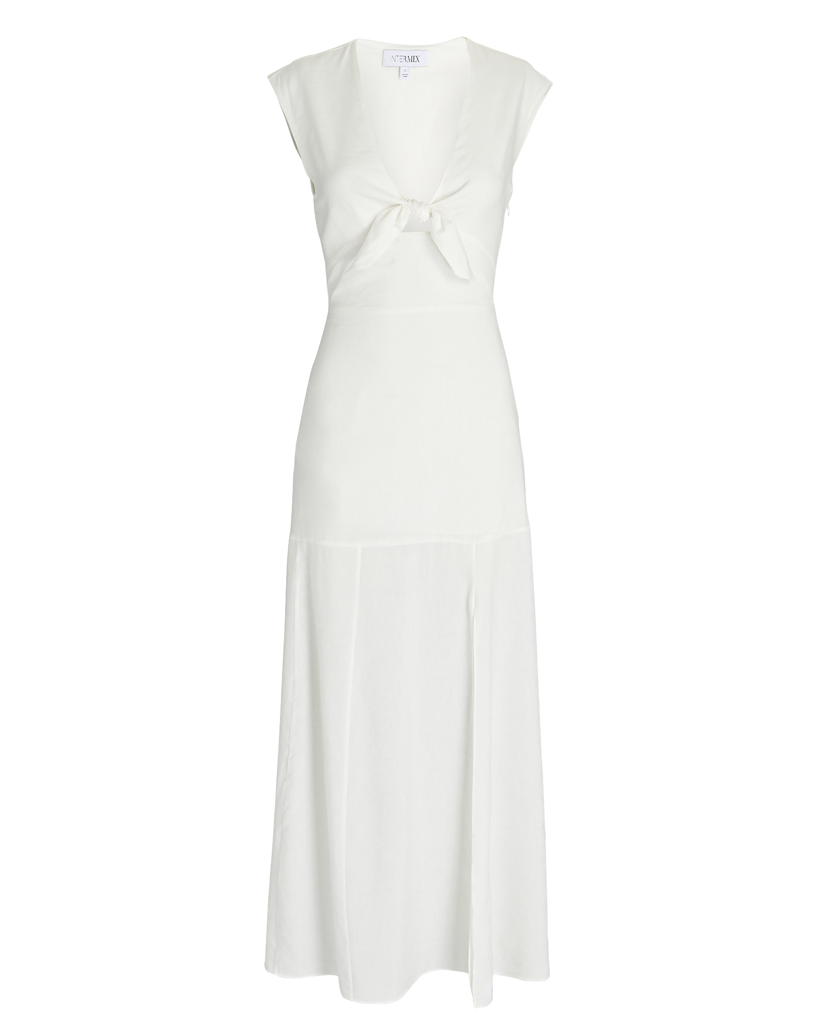 INTERMIX Azaelea Tiered Midi Dress in White | INTERMIX®