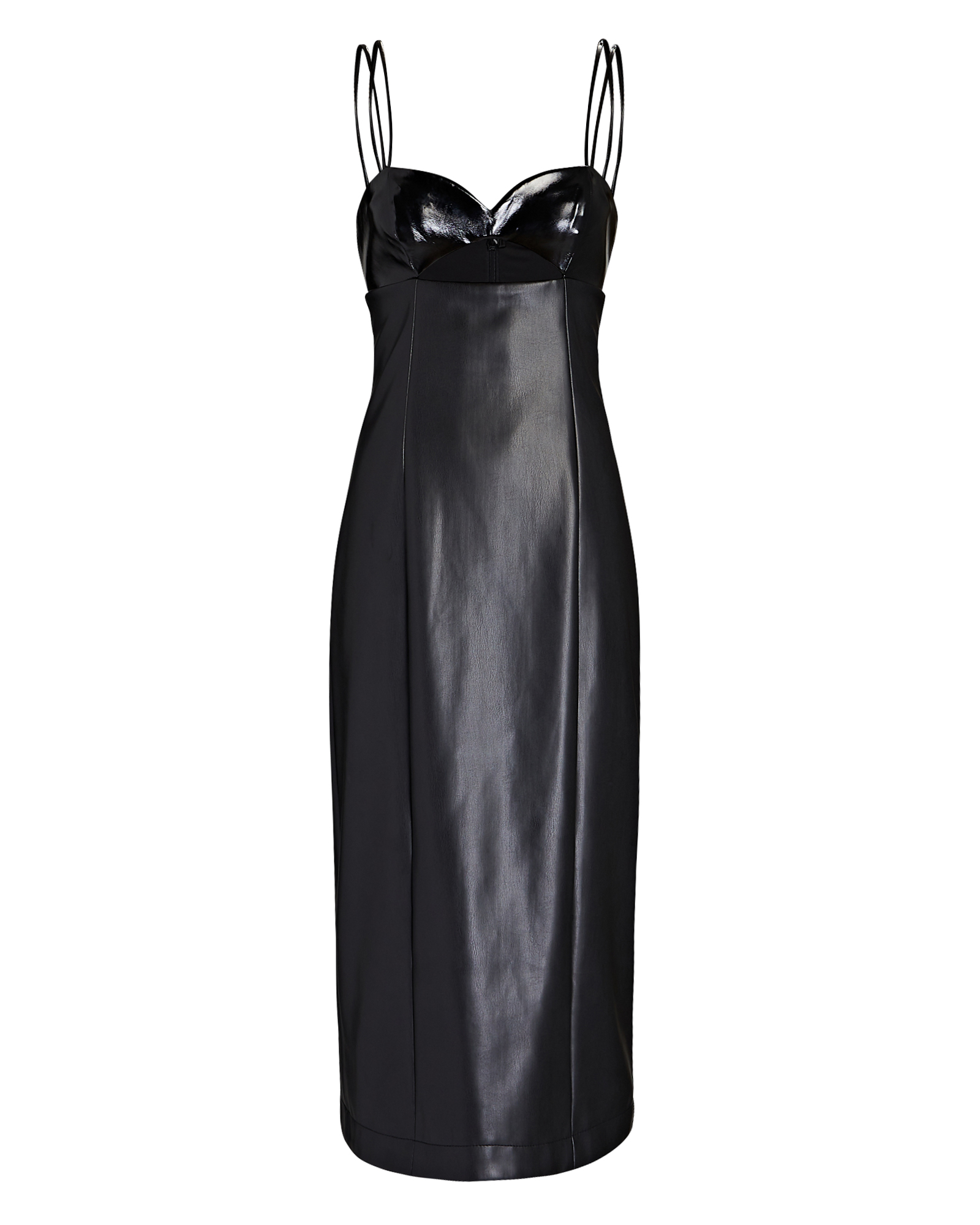 STAUD Sketching Vegan Leather Dress In Black | INTERMIX®
