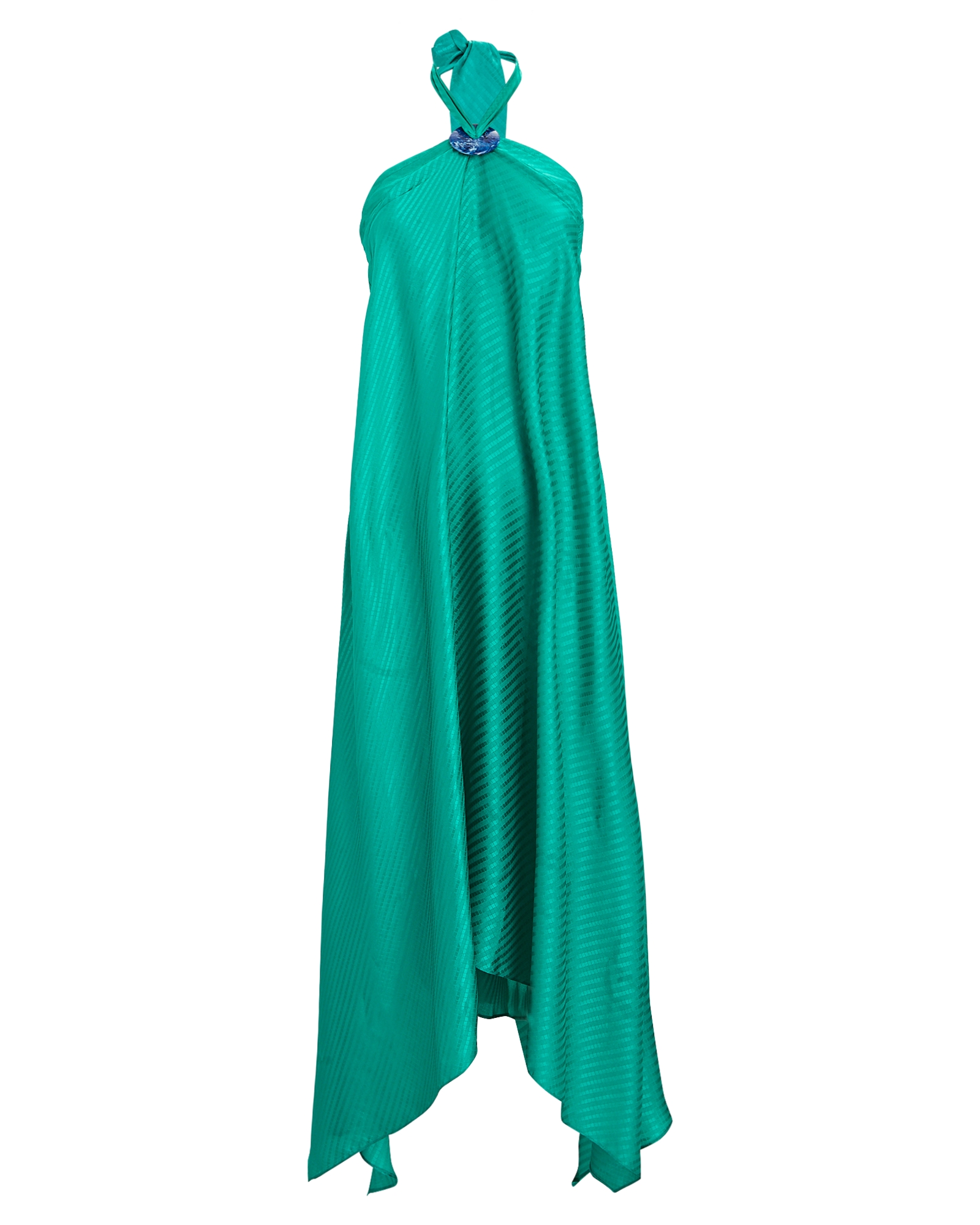 Galvan Lago Silk Jacquard Halter Dress | INTERMIX®