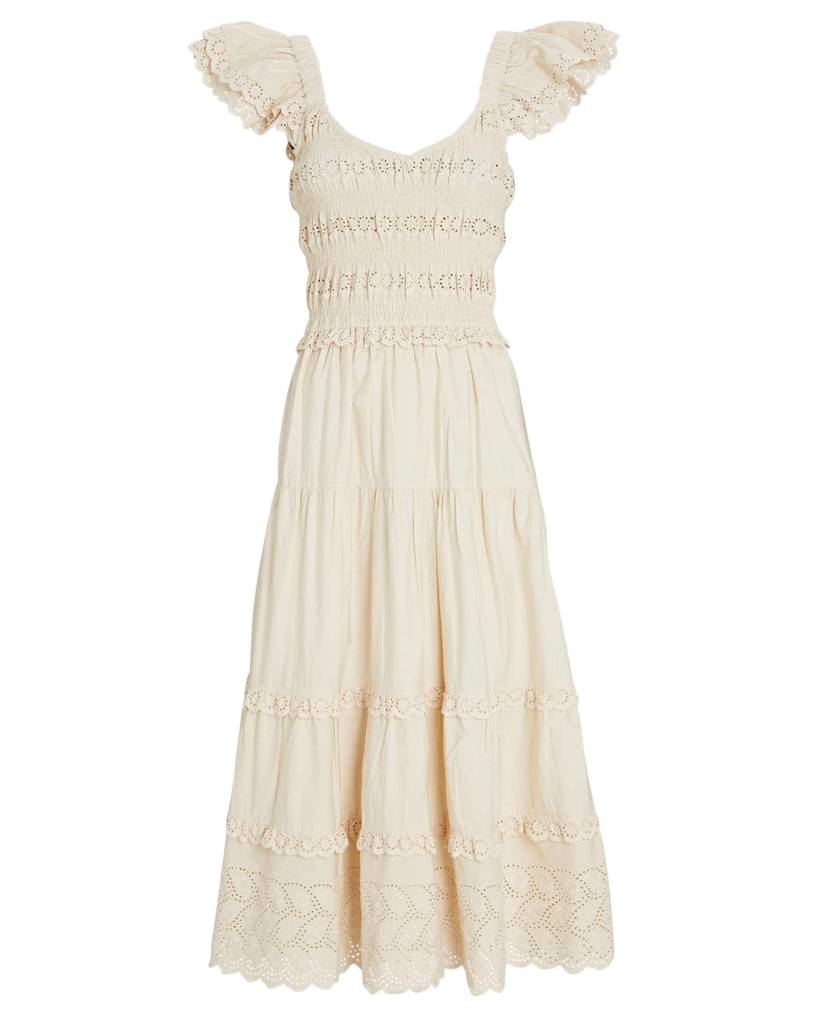 Sea Everleigh Smocked Cotton Eyelet Dress | INTERMIX®