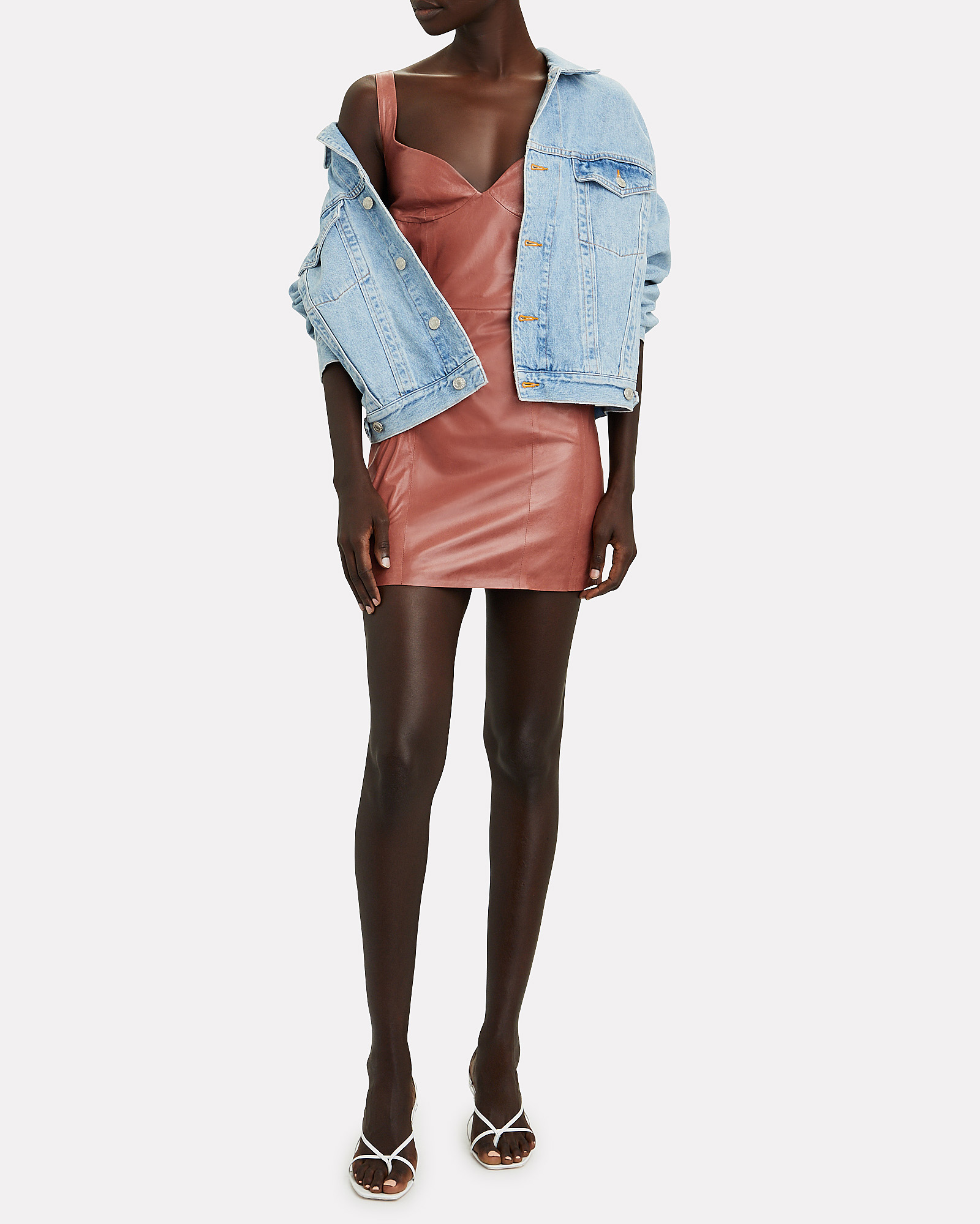 Zeynep Arcay Leather Sleeveless Mini Dress | INTERMIX®