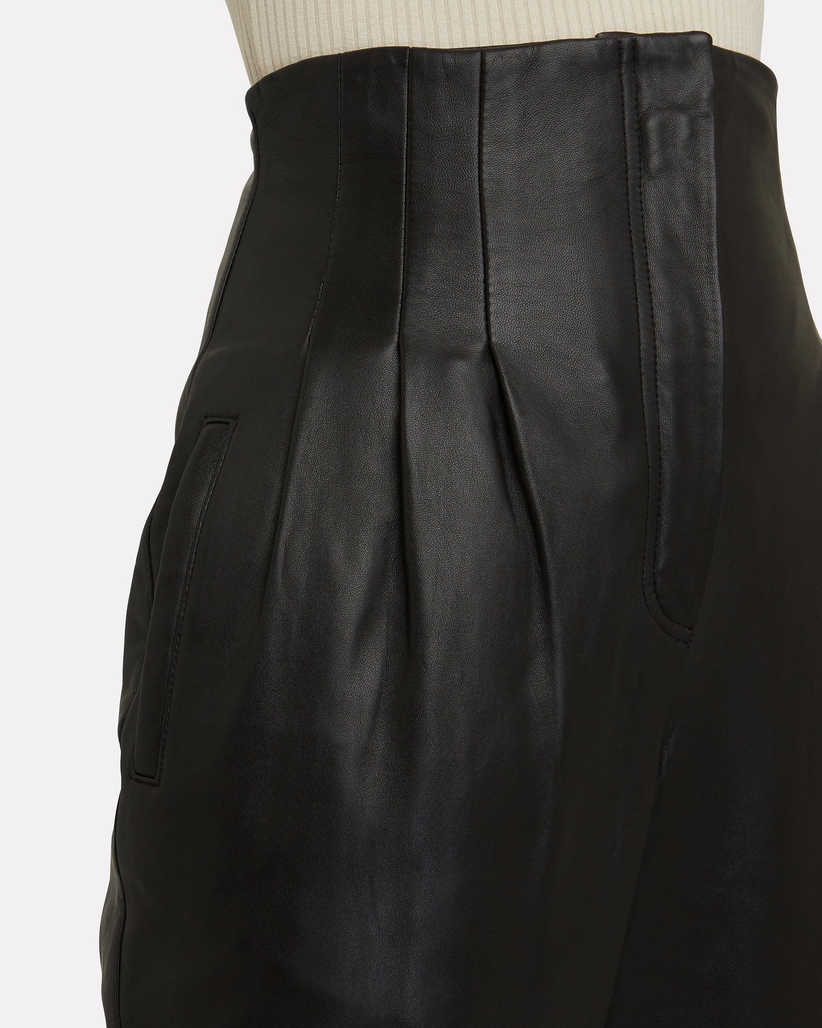 Alberta Ferretti Tapered High-Waist Leather Pants | INTERMIX®