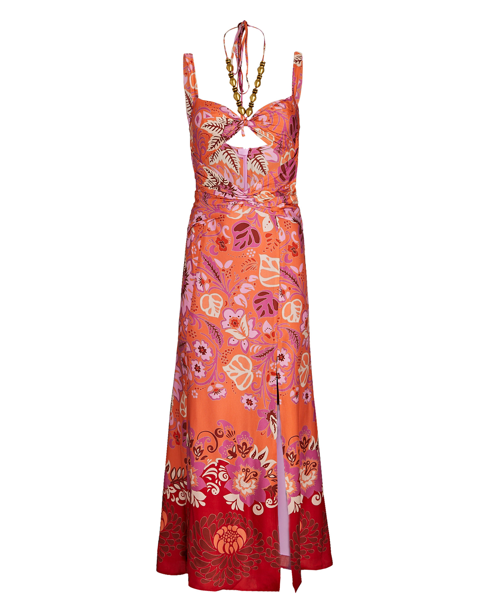 ALEXIS Nisa Floral Beaded Satin Midi Dress | INTERMIX®
