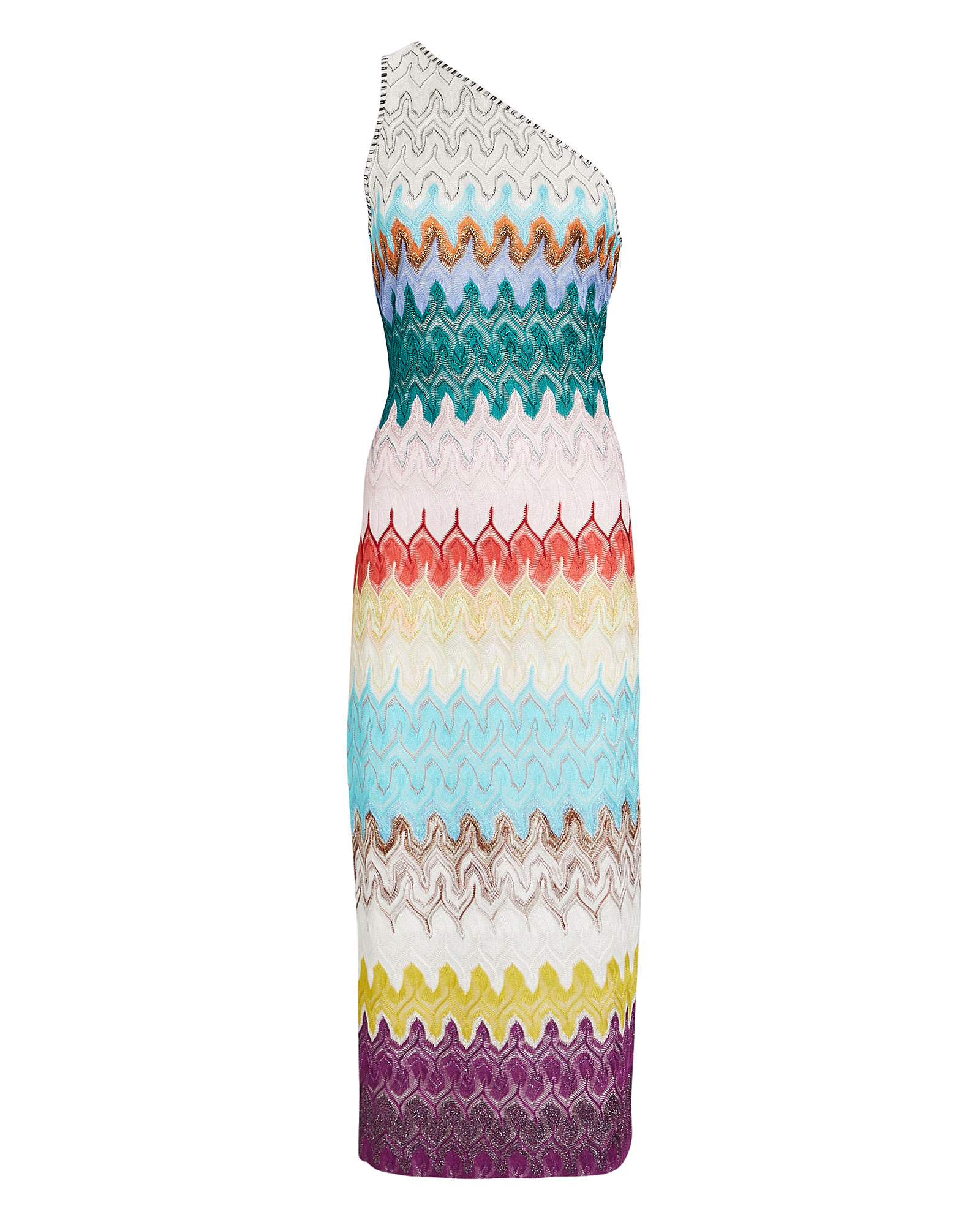 Missoni One-shoulder Rainbow Wave Midi Dress | INTERMIX®