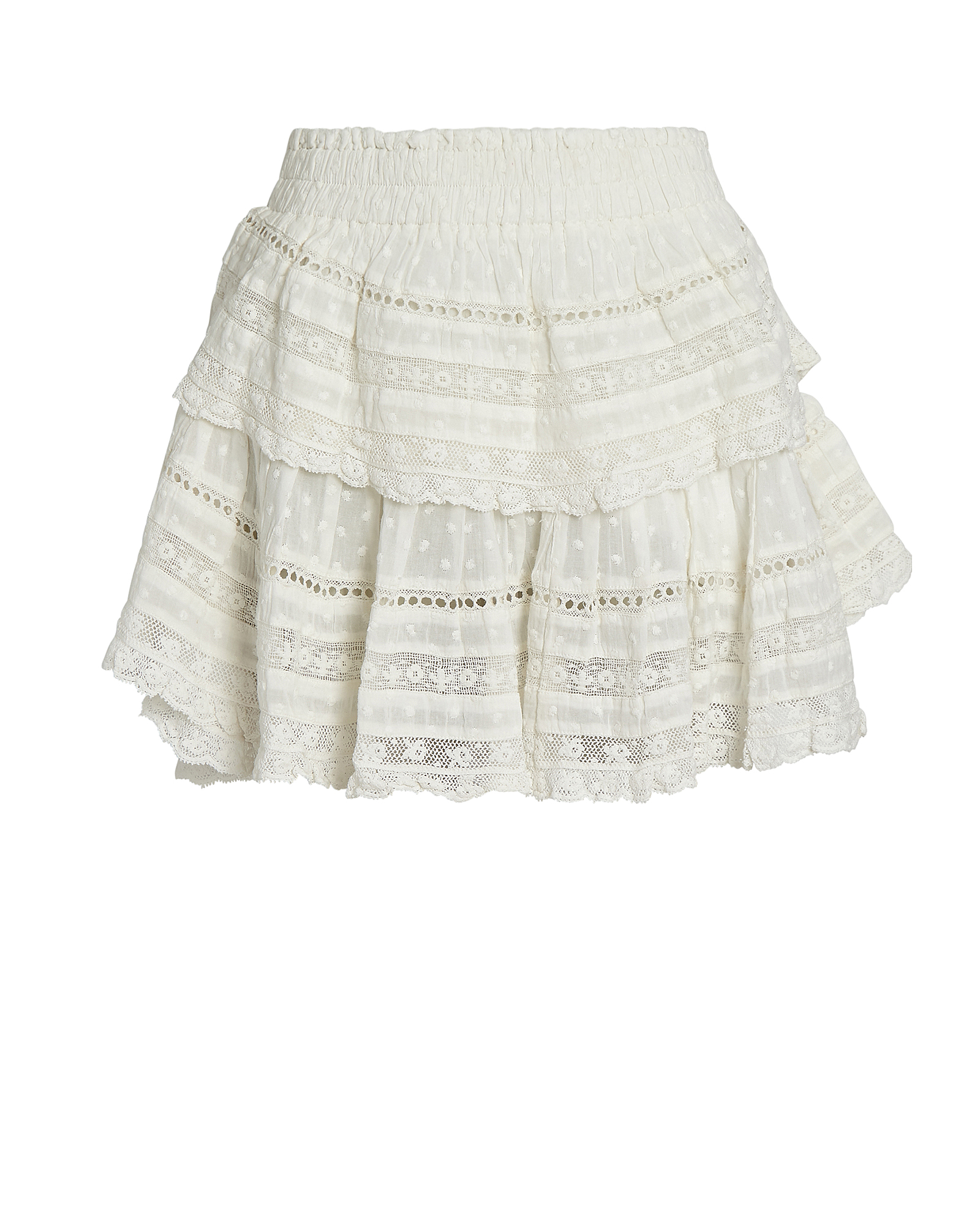 LOVESHACKFANCY Lace Ruffled Mini Skirt | INTERMIX®