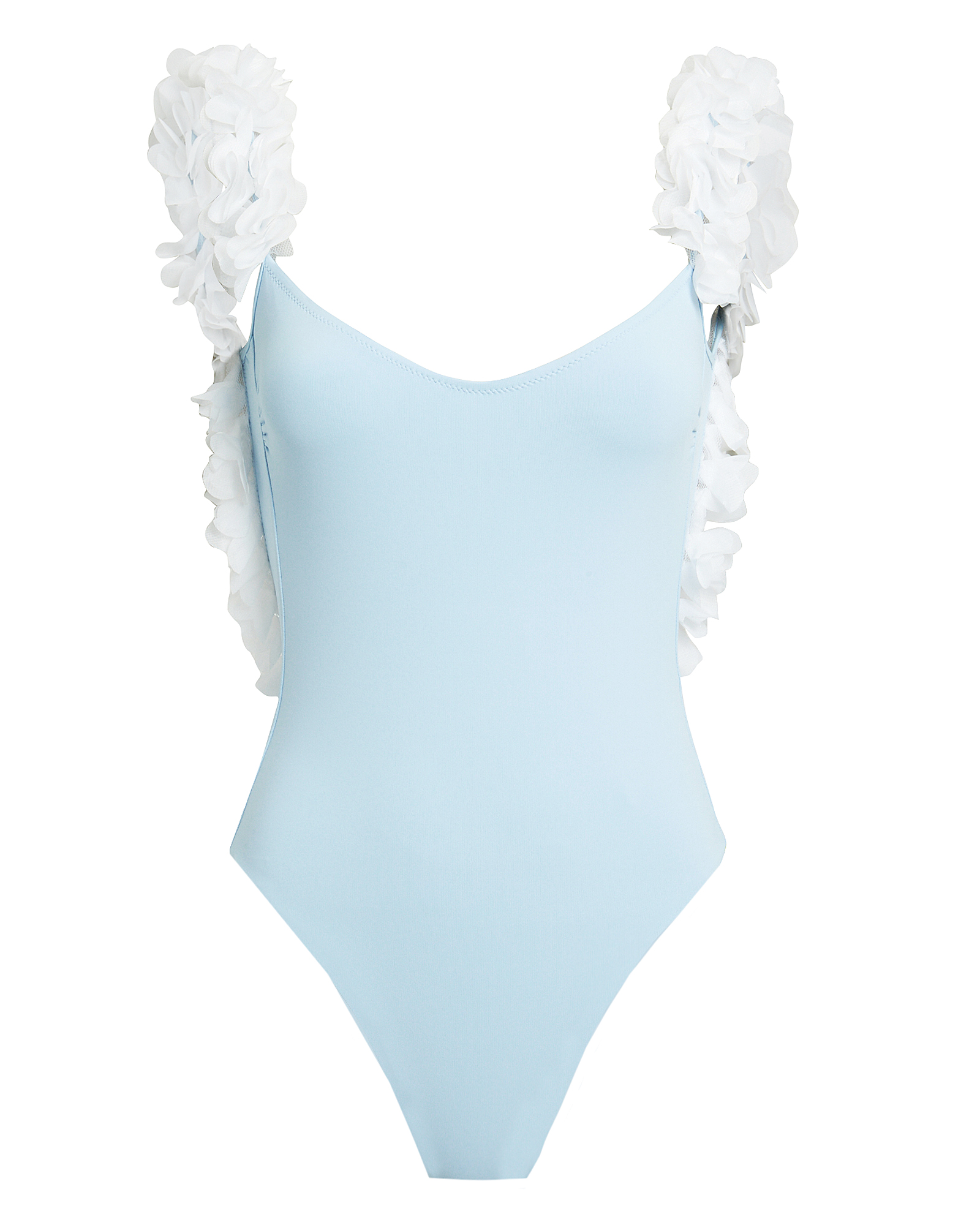 Amira White Petal Sky Blue Swimsuit | INTERMIX®