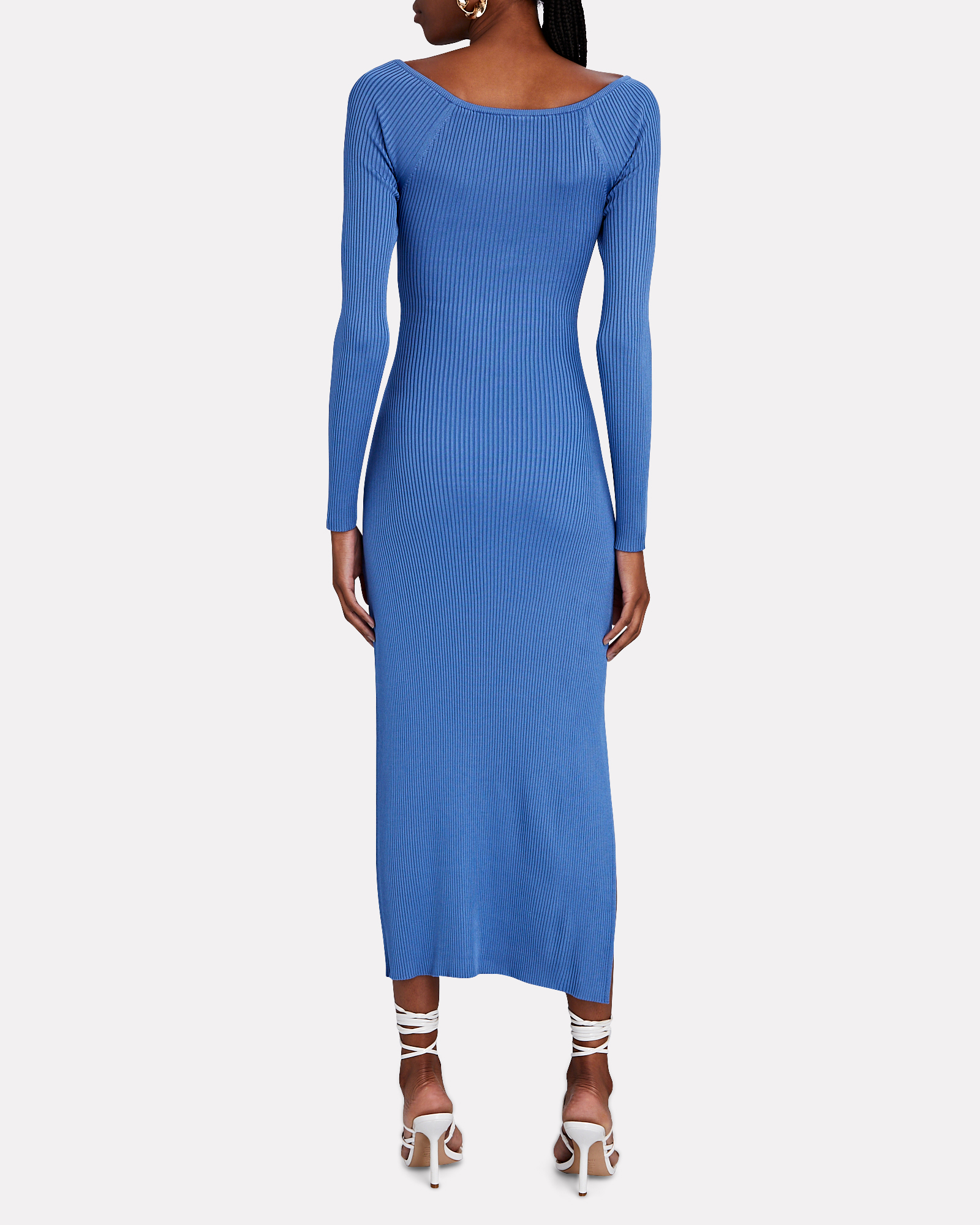 Cult Gaia Melissa Rib Knit Midi Dress In Blue | INTERMIX®