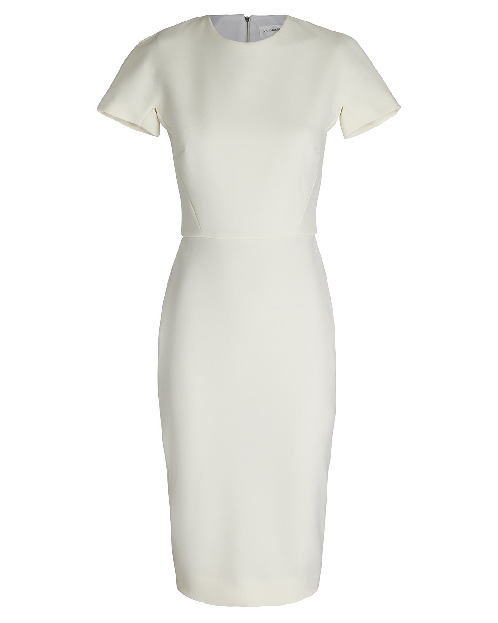 white sheath dress with sleeves