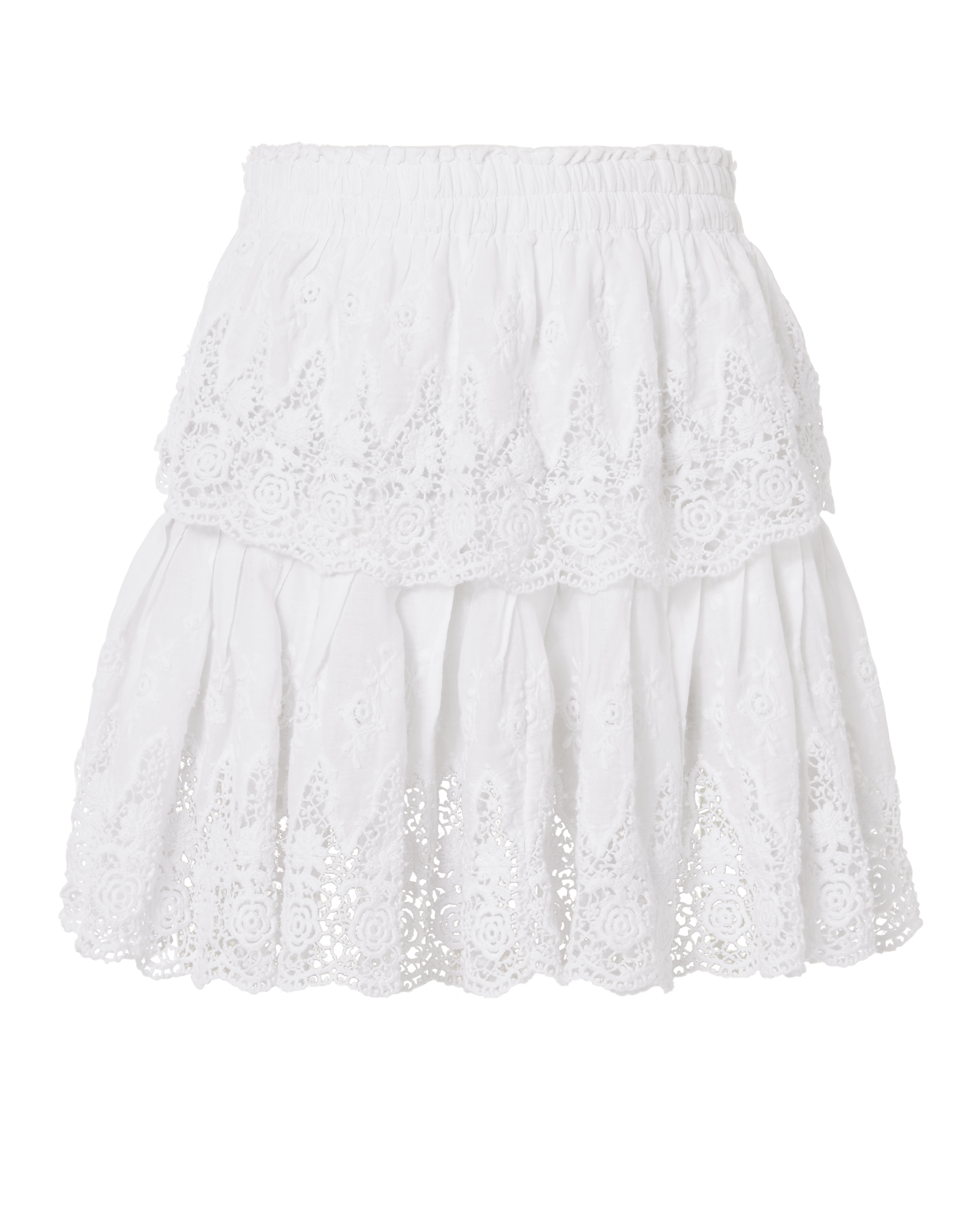 Ruffled White Mini Skirt