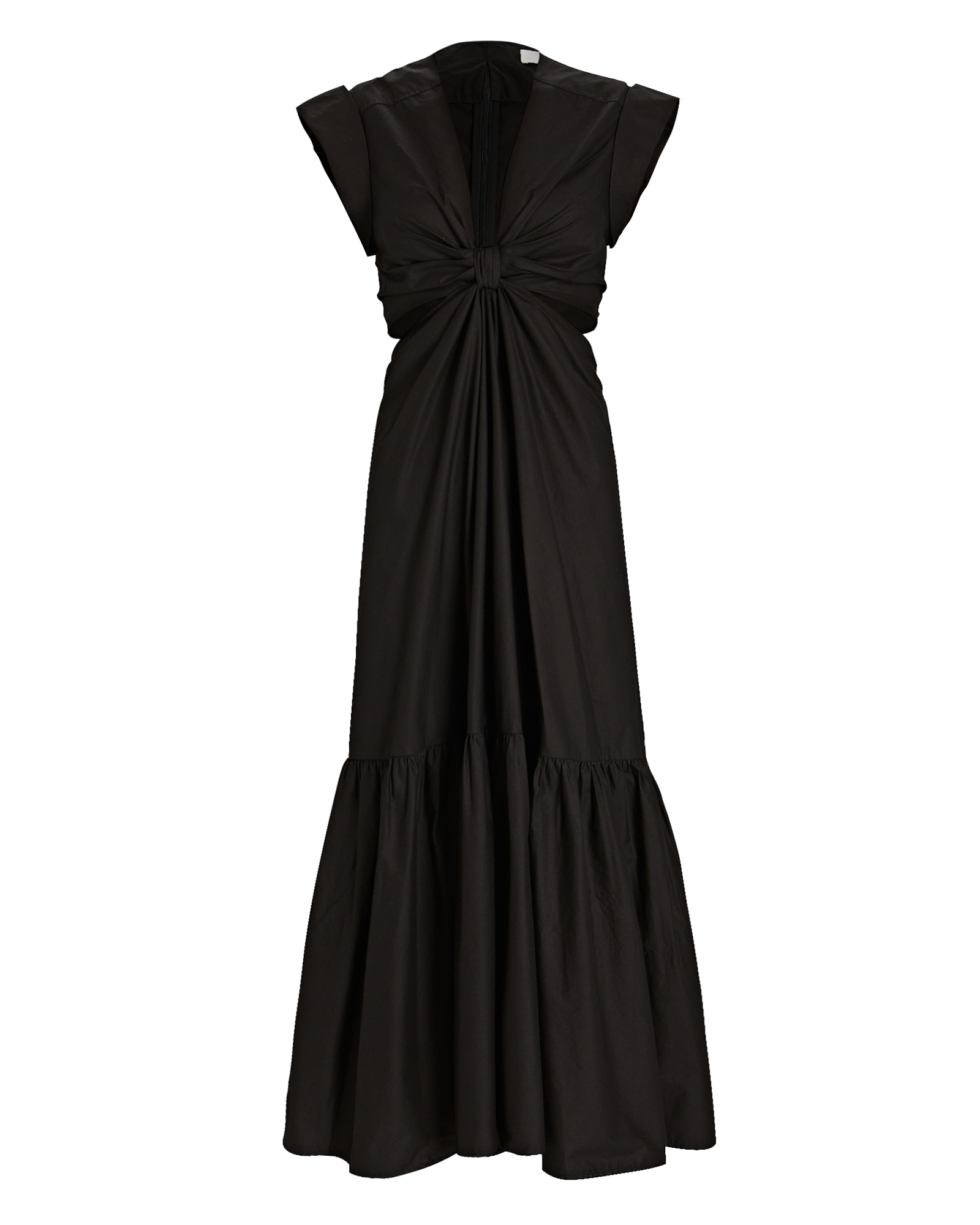 A.L.C. Alexandria Cut-Out Poplin Midi Dress in Black | INTERMIX®