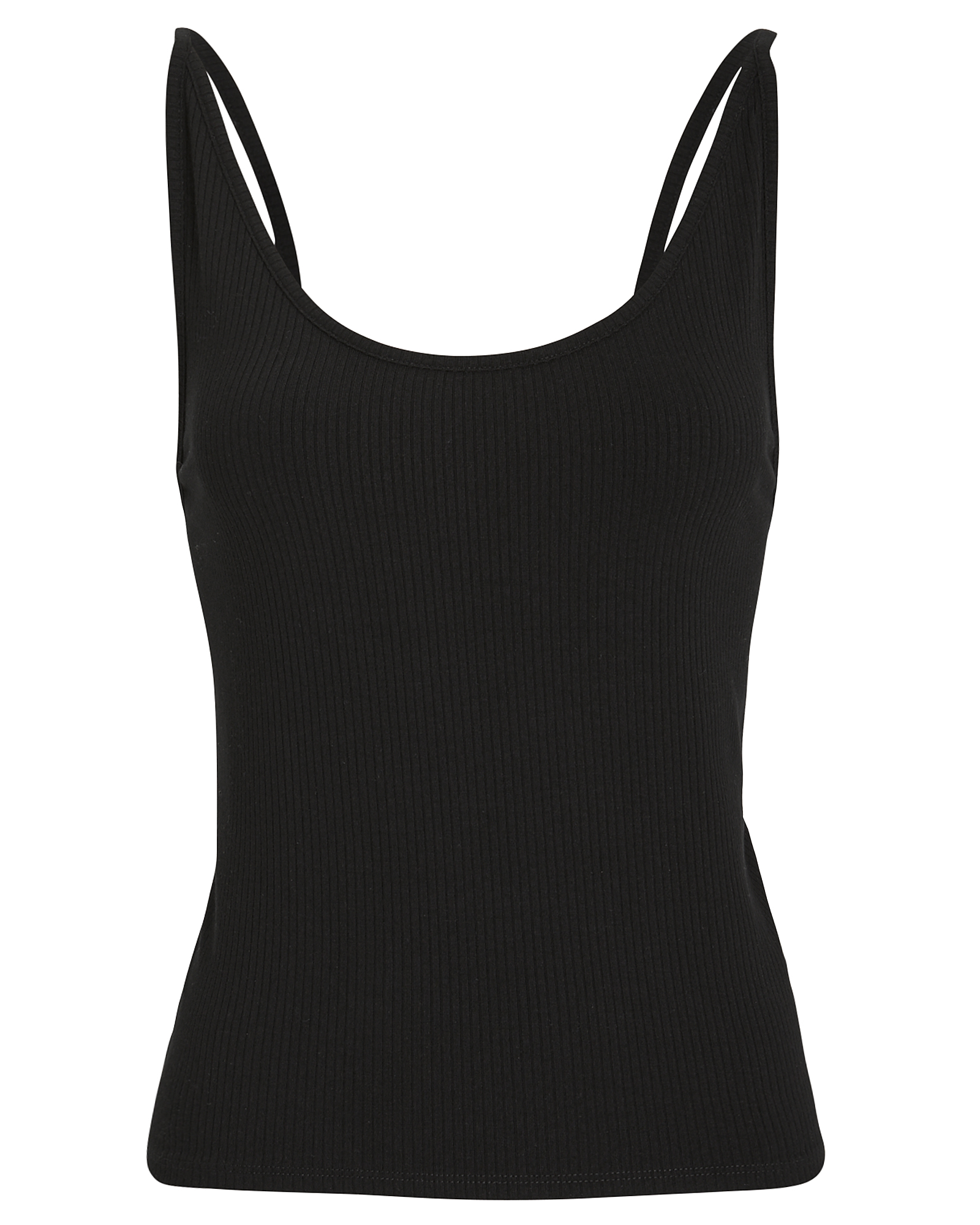Black Ribbed Low Back Tank Top | Fifth & Mode | INTERMIX®