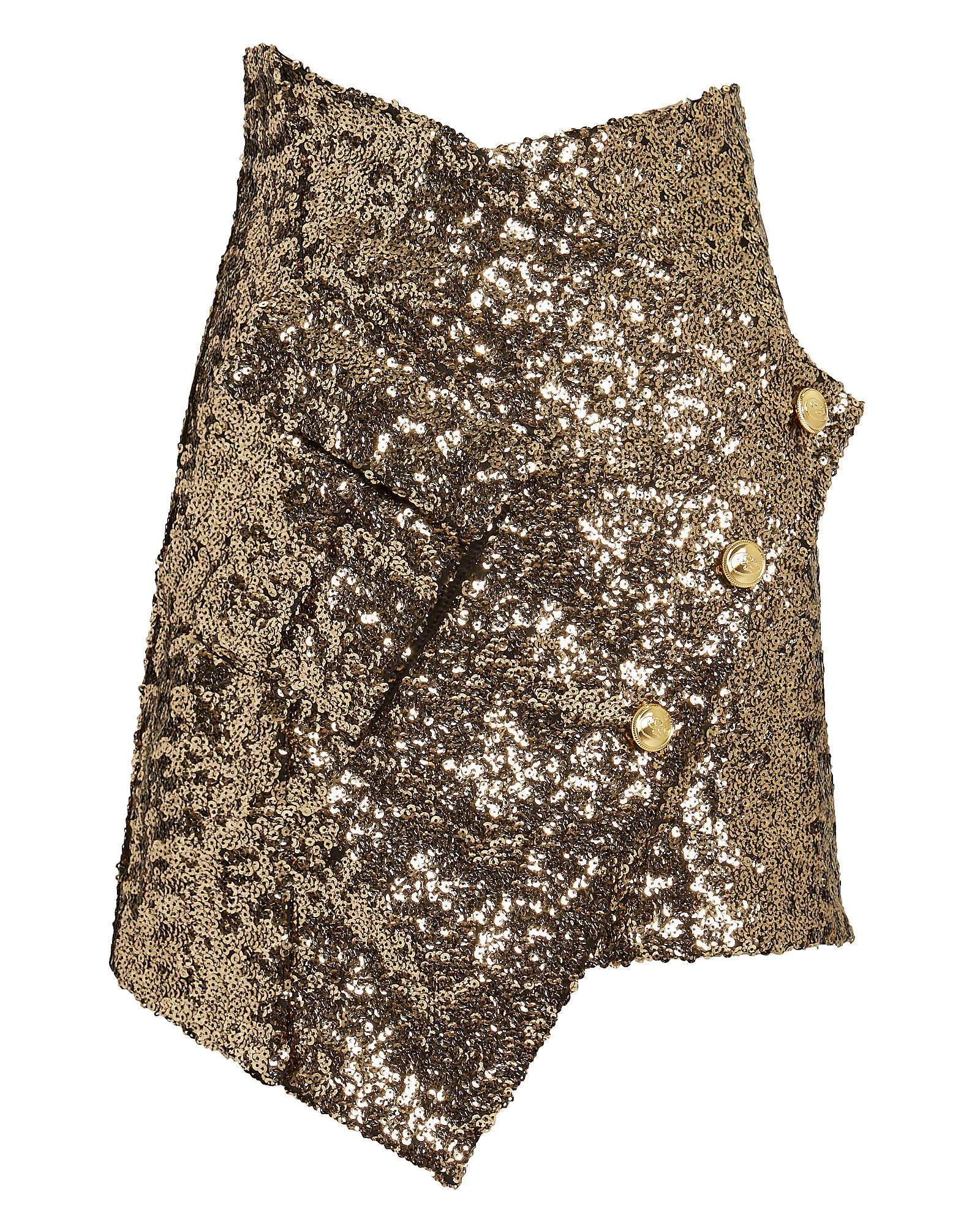 Asymmetrical Gold Sequin Skirt