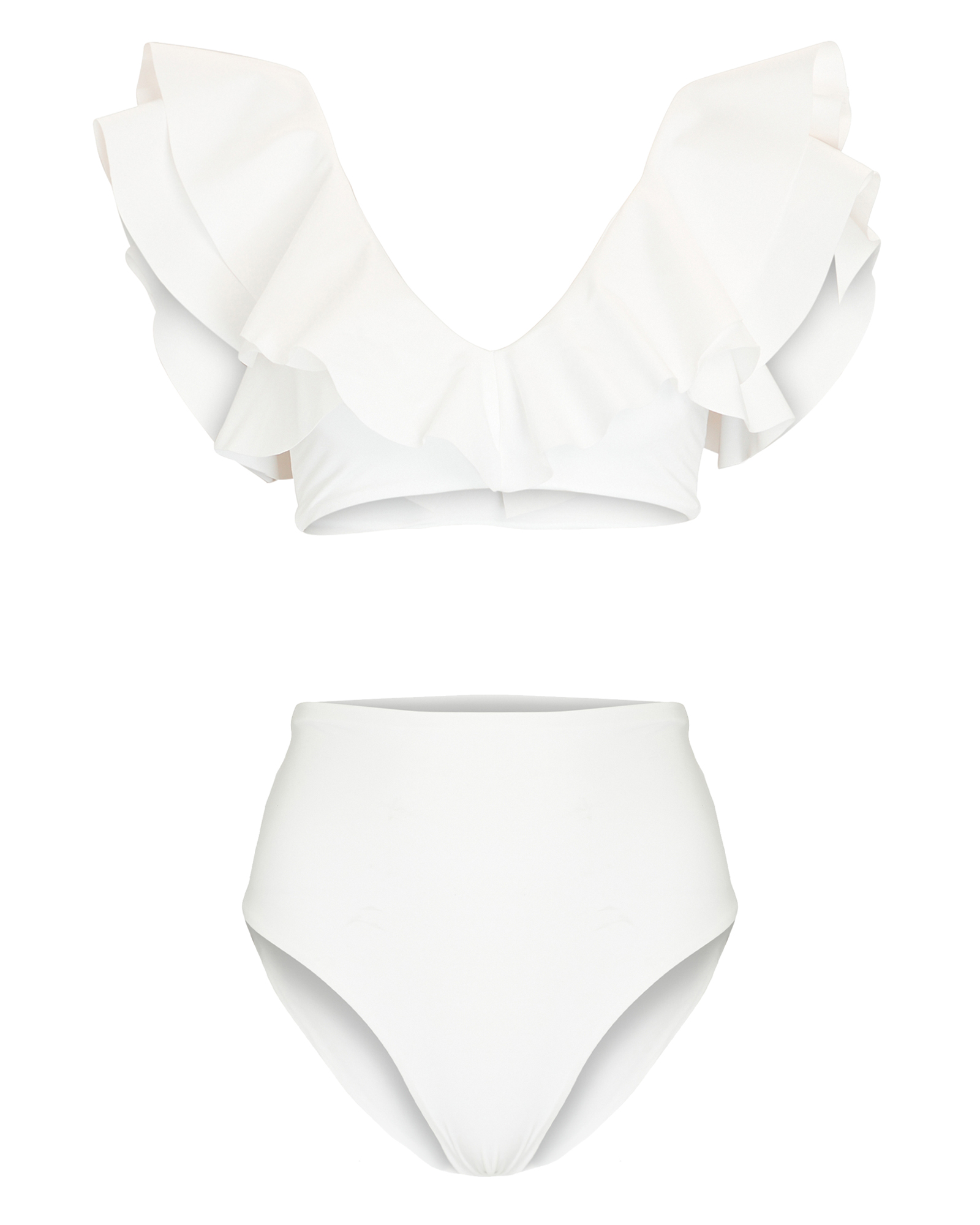 Maygel Coronel Mila Ruffled High-Waist Bikini Set | INTERMIX®
