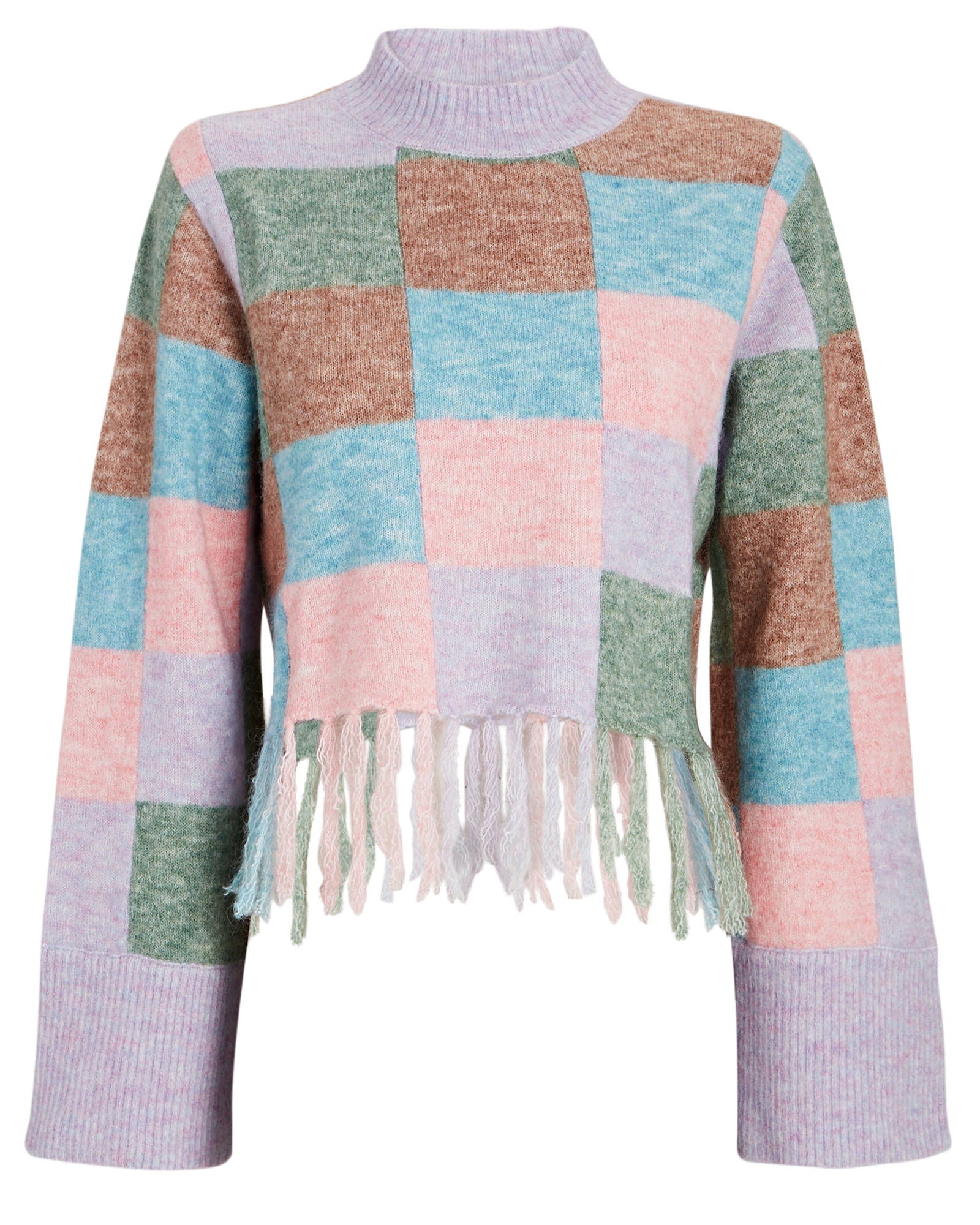 Alemais Fringed Wool-Blend Patchwork Sweater | INTERMIX®