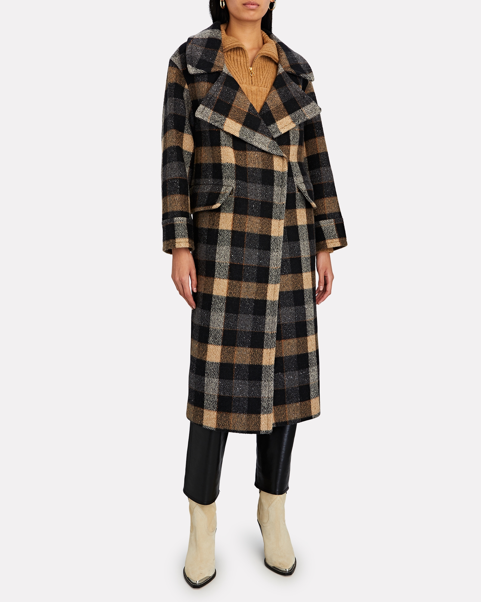 Smythe Plaid Wool-Blend Blanket Coat | INTERMIX®