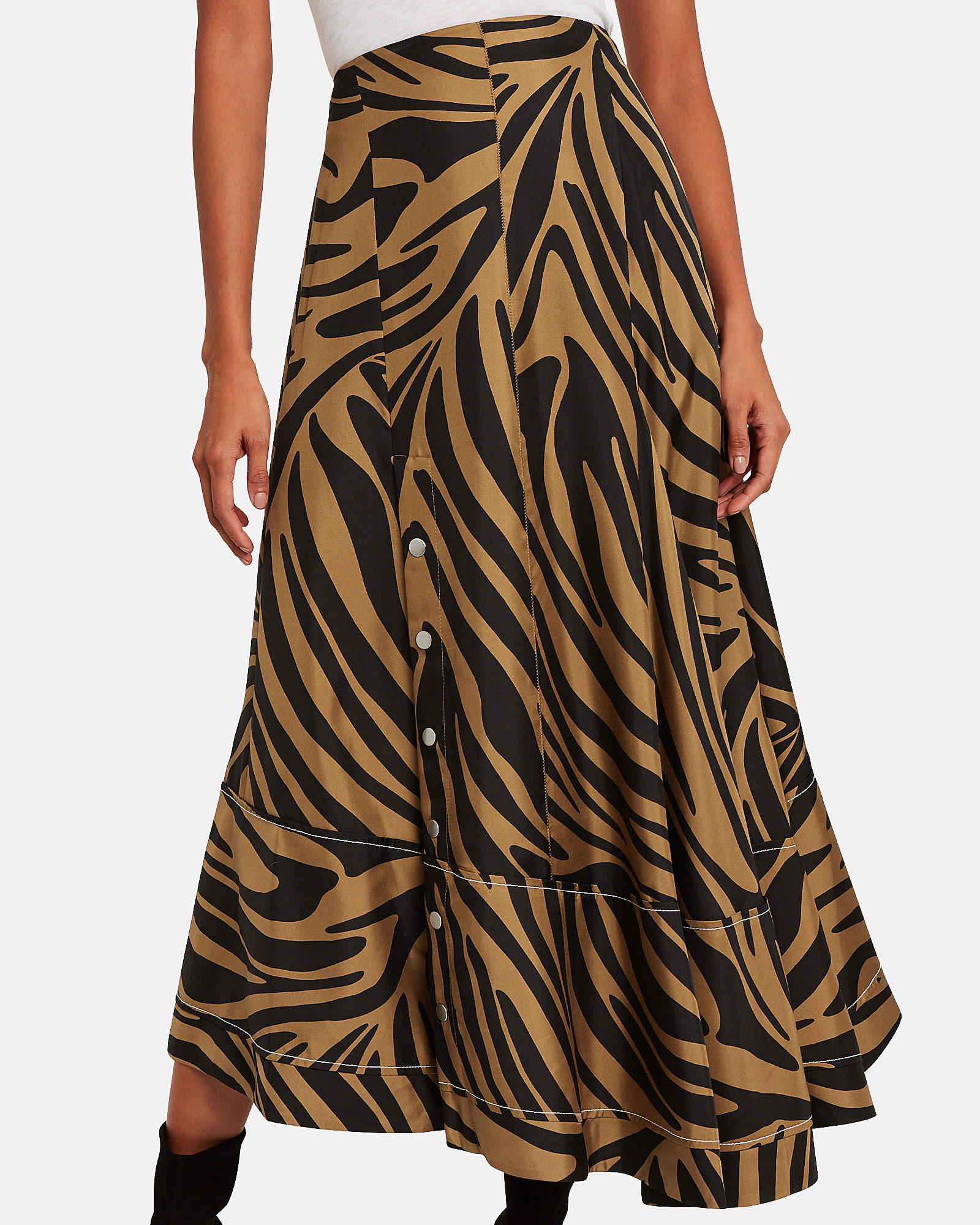 3.1 Phillip Lim | Zebra-Printed Silk Skirt | INTERMIX®