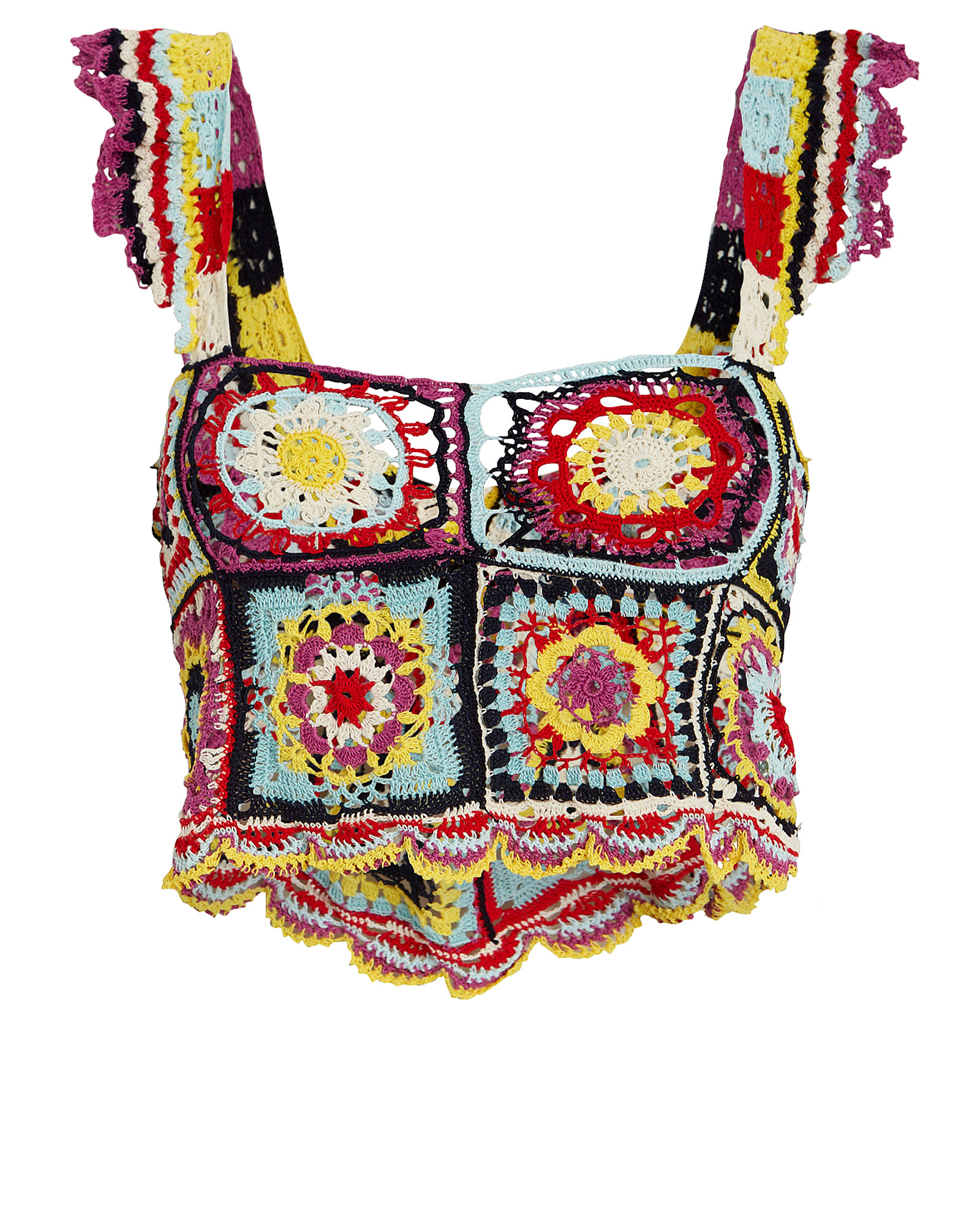 Carolina K Tile Crochet Sleeveless Top In Multi