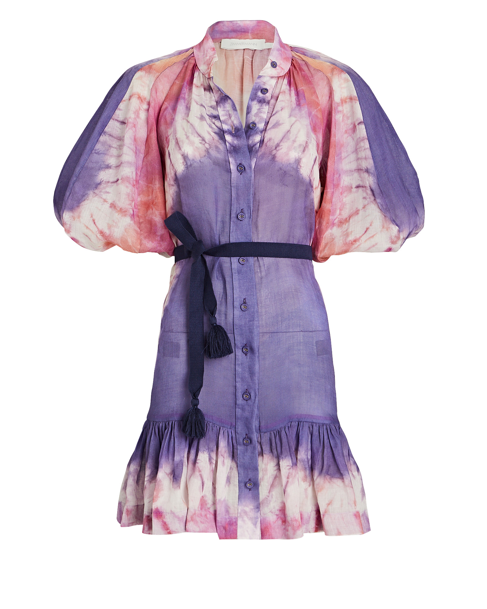 Zimmermann Puff Sleeve Tie-Dyed Mini Dress | INTERMIX®