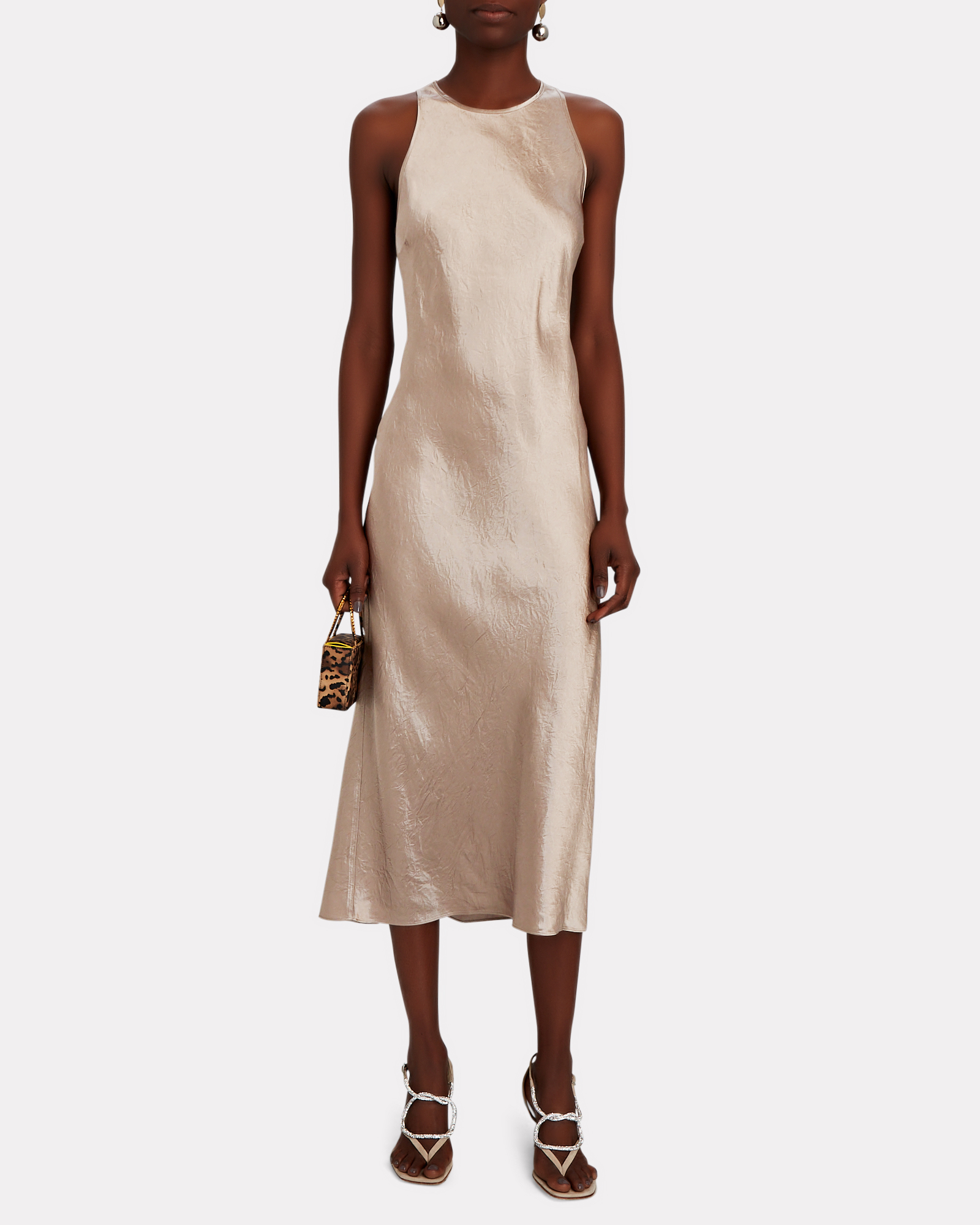 Rails Solene Crinkled Satin Midi Dress | INTERMIX®