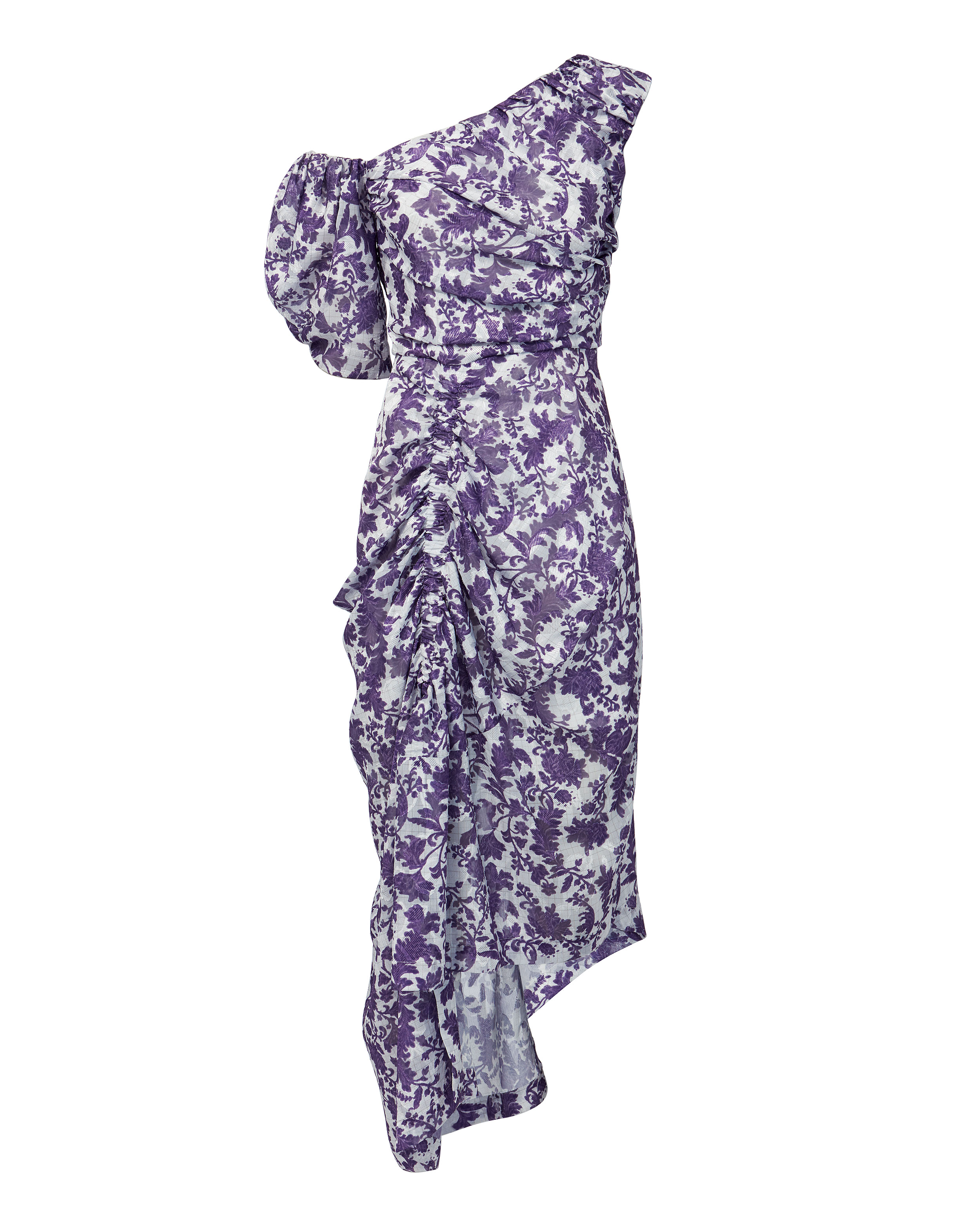 Asymmetric Purple Floral Dress