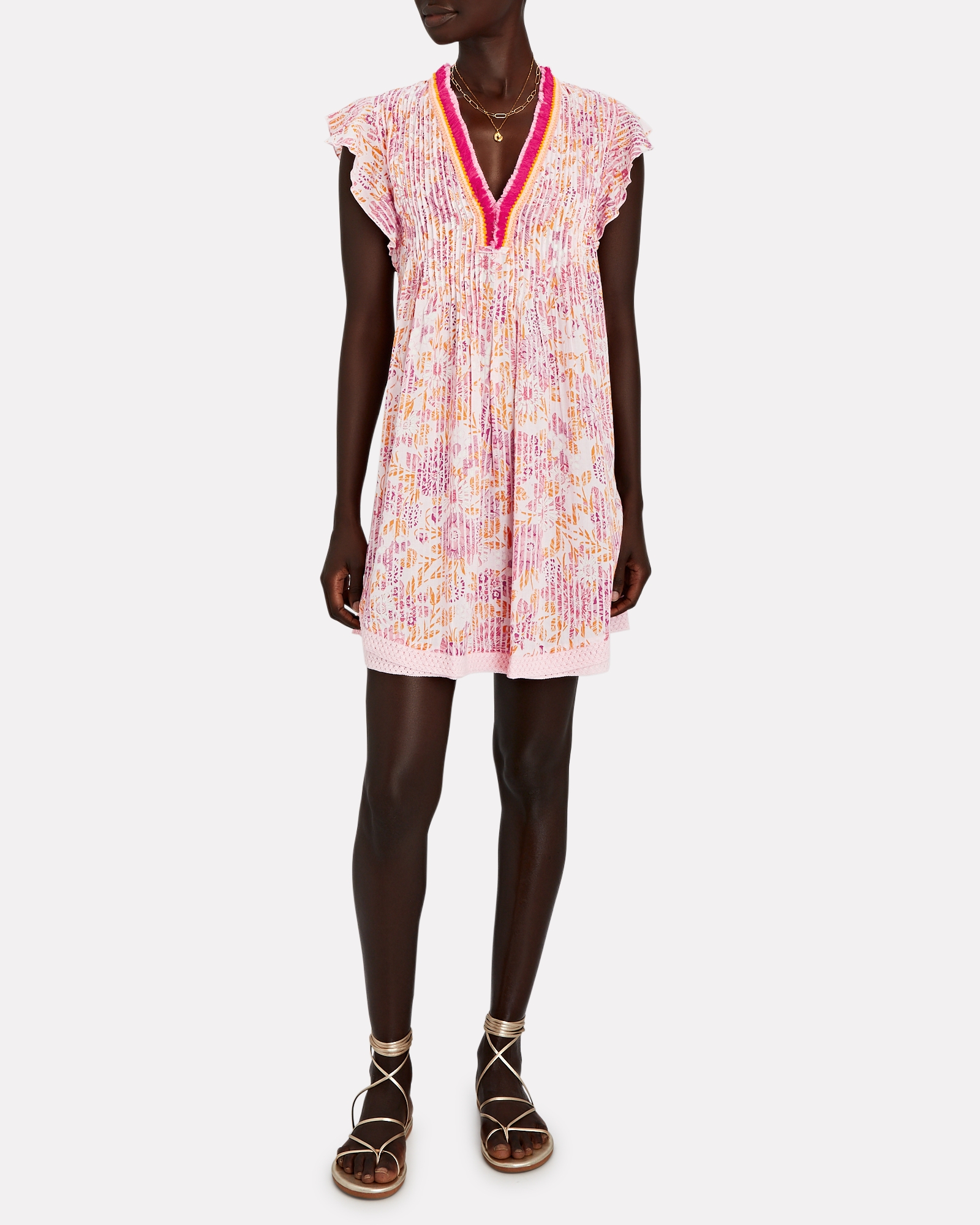Poupette St Barth Sasha Lace-Trimmed Mini Dress | INTERMIX®