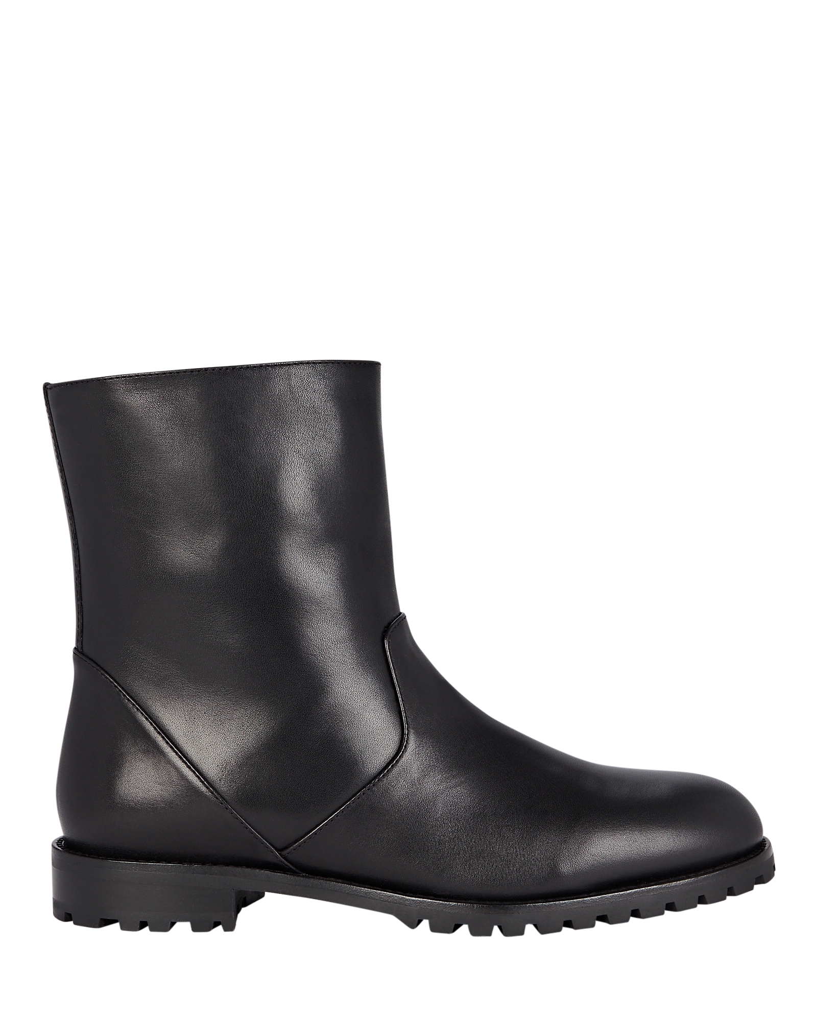 Manolo Blahnik Motosa Leather Flat Ankle Boots | INTERMIX®
