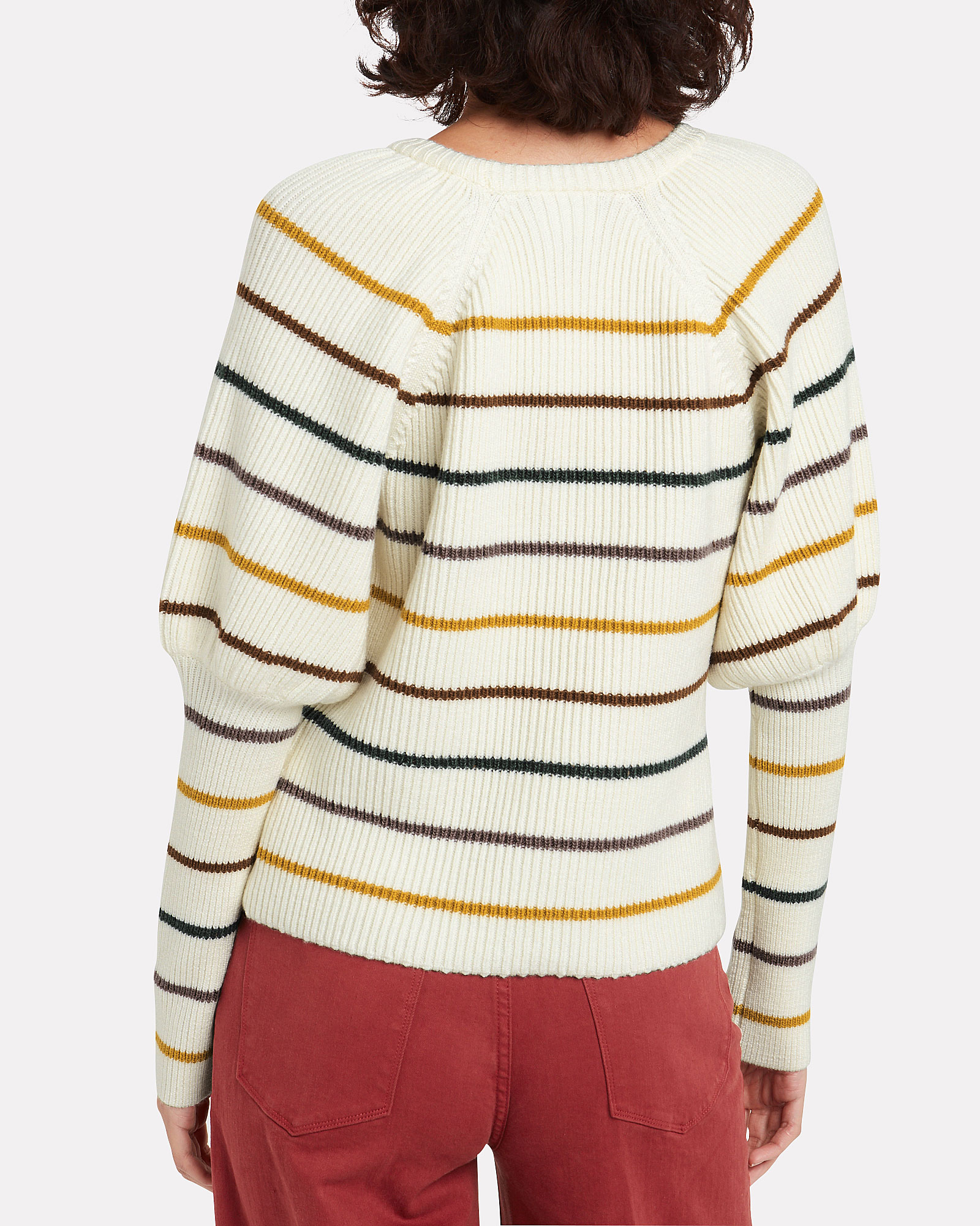 Keane Puff Sleeve Striped Sweater