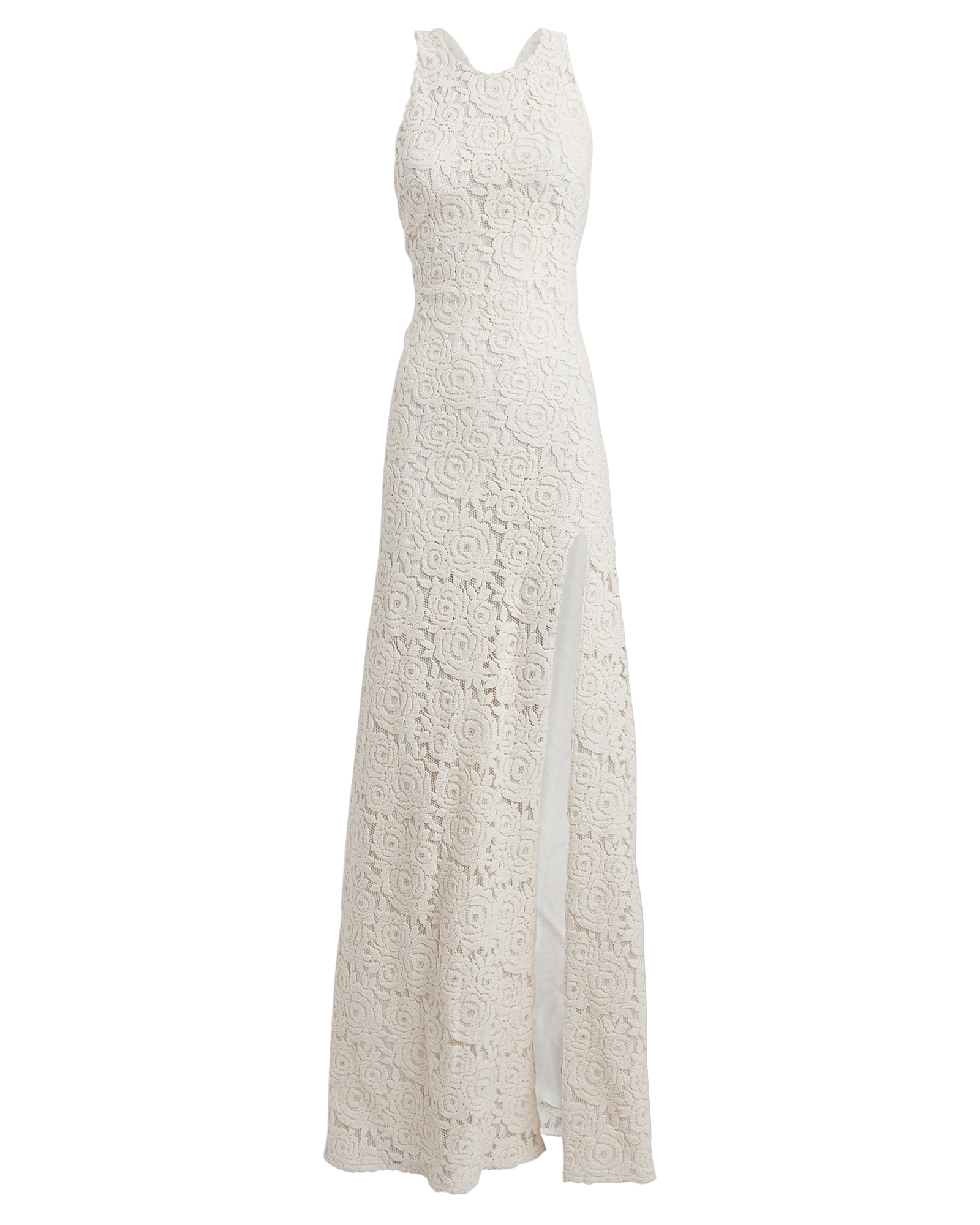 REDEMPTION Rose Lace Sleeveless Gown,060044353692