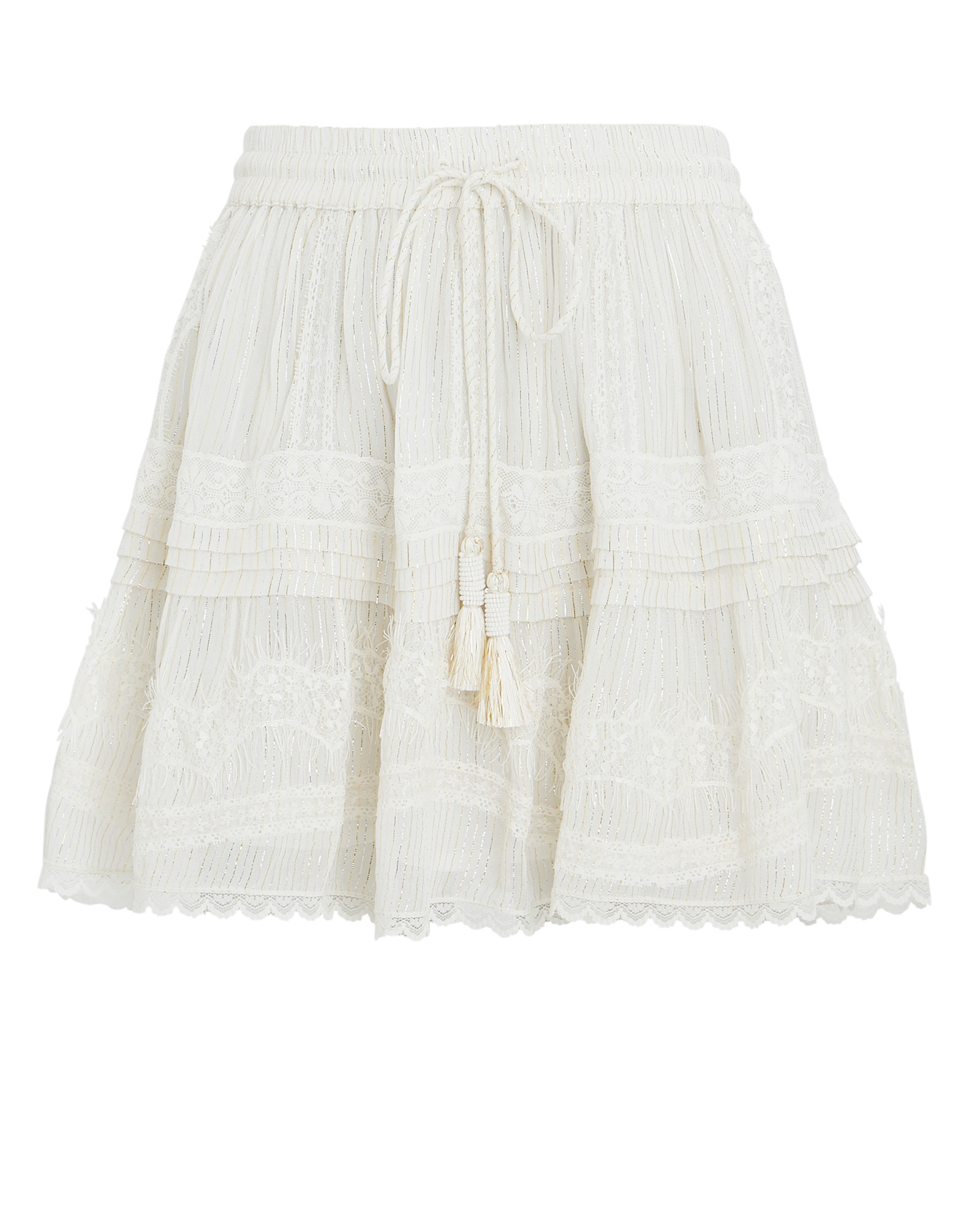 Rococo Sand Zuri Lurex Chiffon Mini Skirt | INTERMIX®