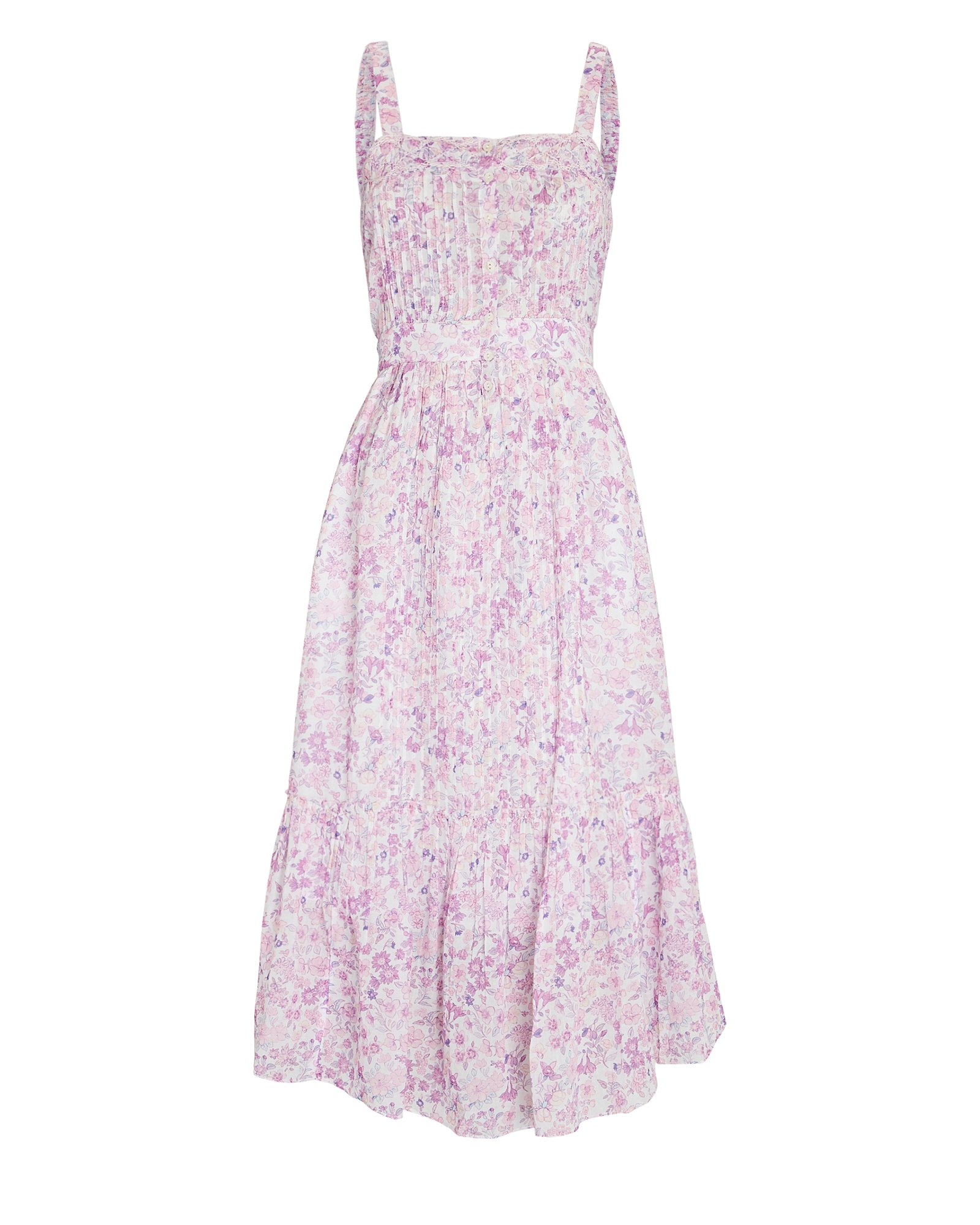 LoveShackFancy Tove Floral Cotton Midi Dress | INTERMIX®