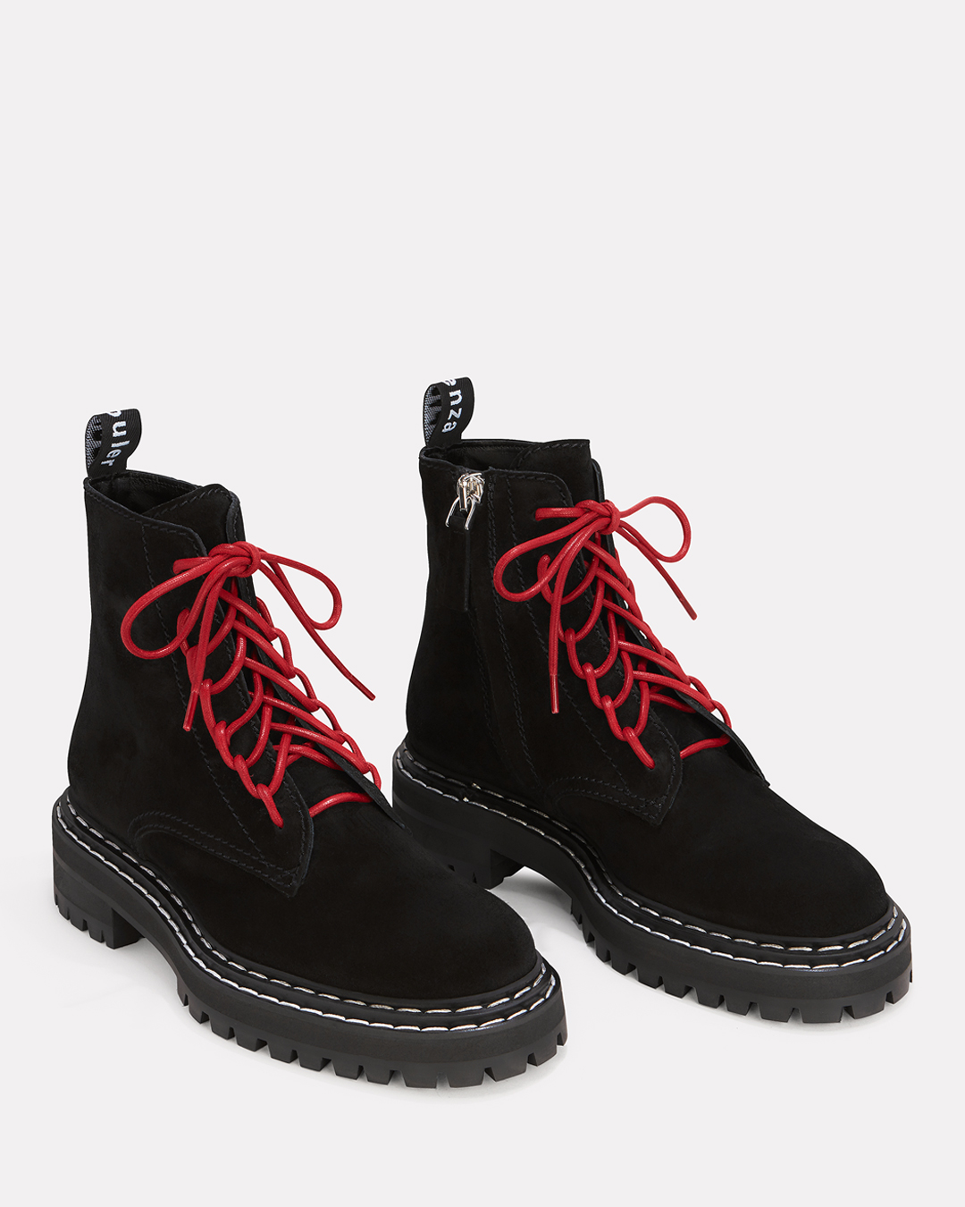Red Lace-Up Combat Boots