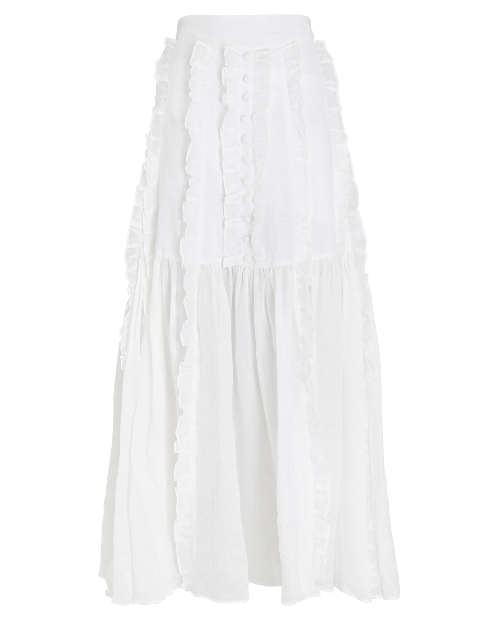Joslin Bella Ruffled Linen Maxi Skirt | INTERMIX®