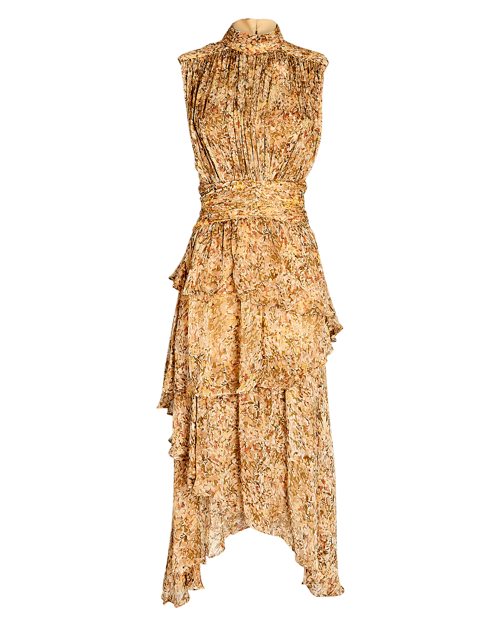 Shona Joy Louise Tiered Ruffled Midi Dress In Multi | INTERMIX®