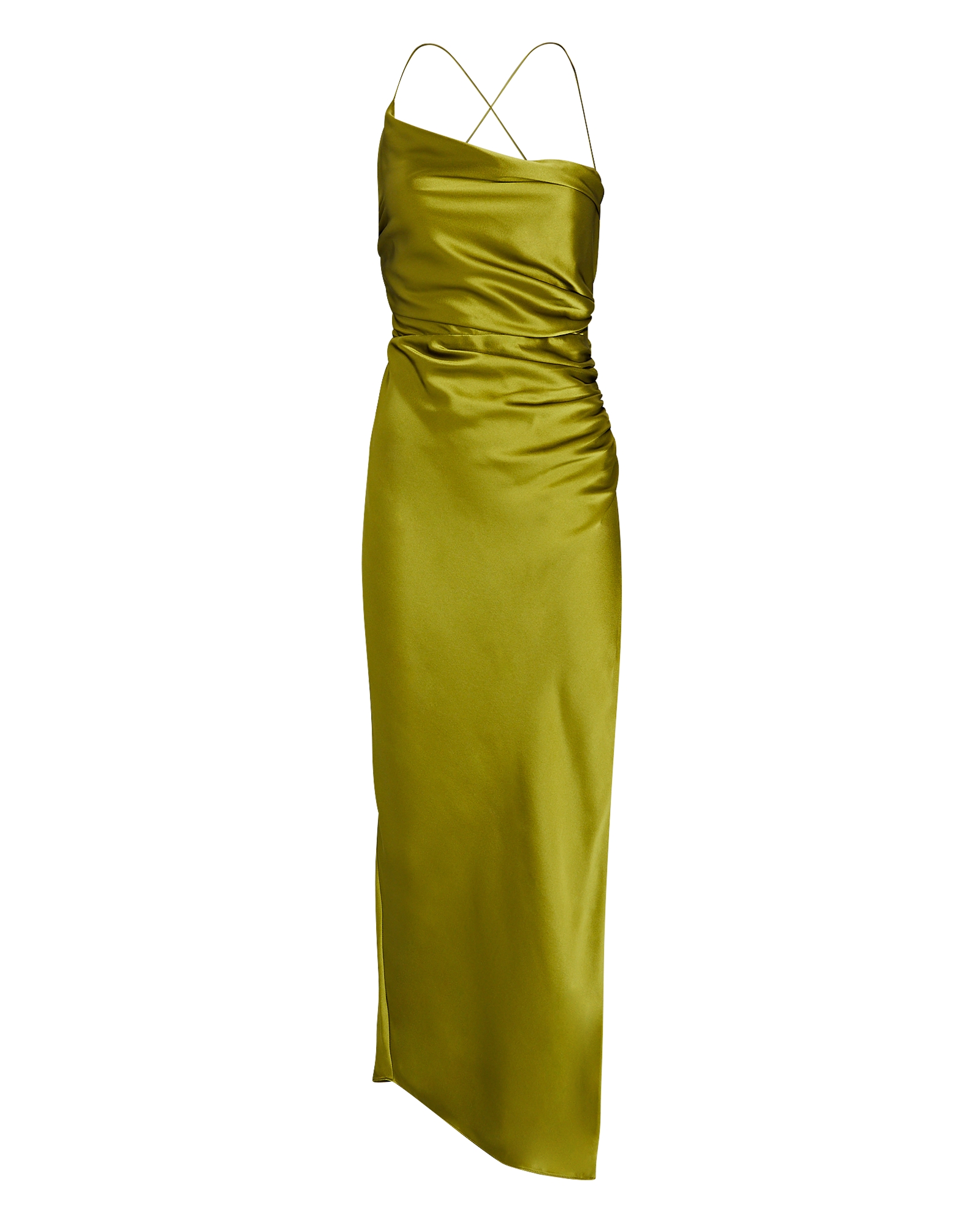 The Sei Asymmetric Draped Silk Maxi Dress | INTERMIX®