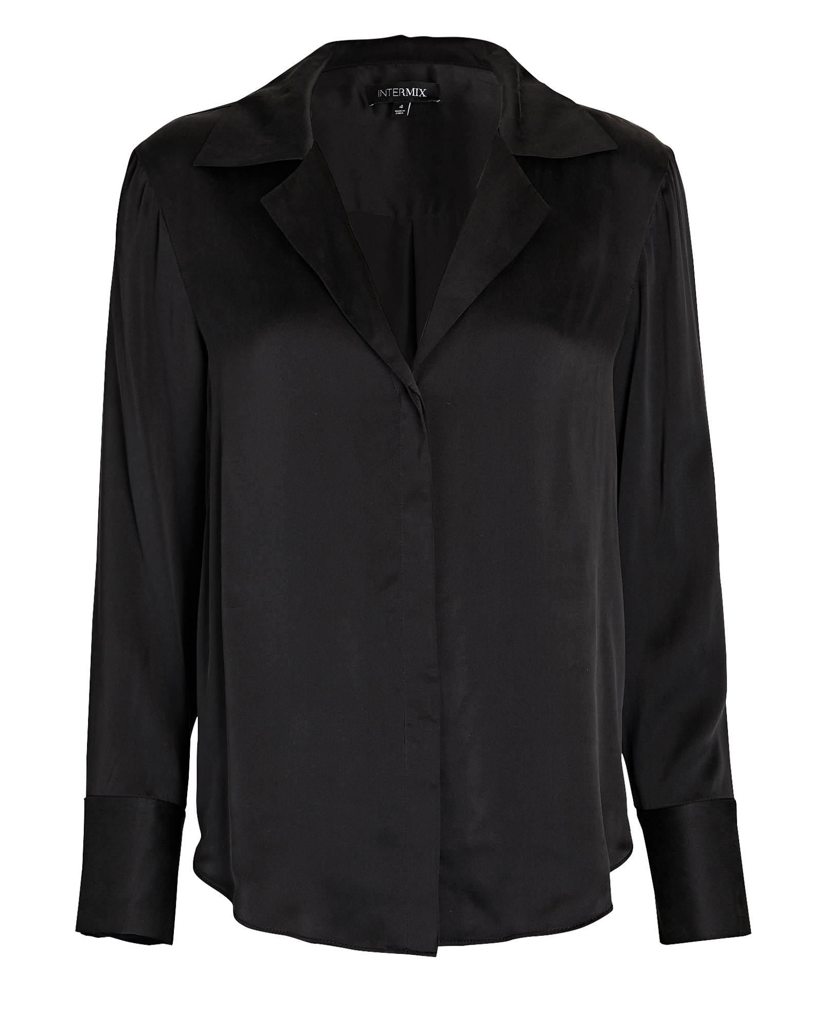 INTERMIX Private Label Sean Silk Shirt In Black | INTERMIX®