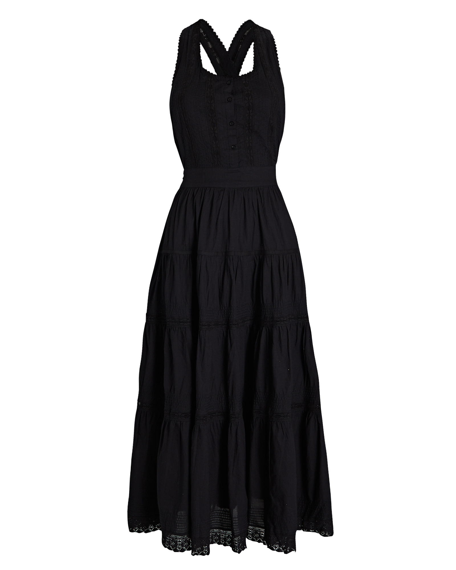 The Great The Victorian Midi Dress In Black | INTERMIX®