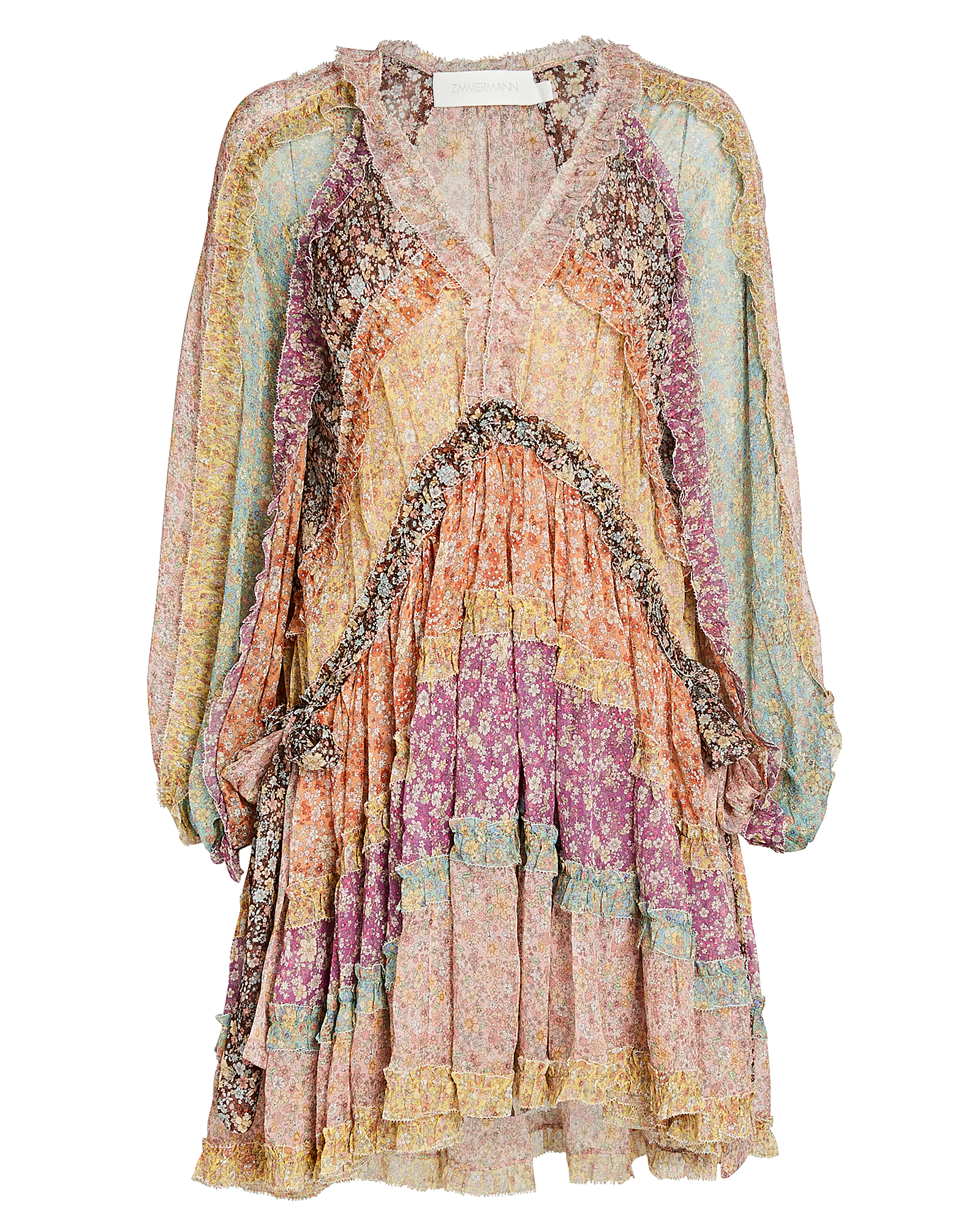 Zimmermann Carnaby Floral Silk Tiered Dress | INTERMIX®