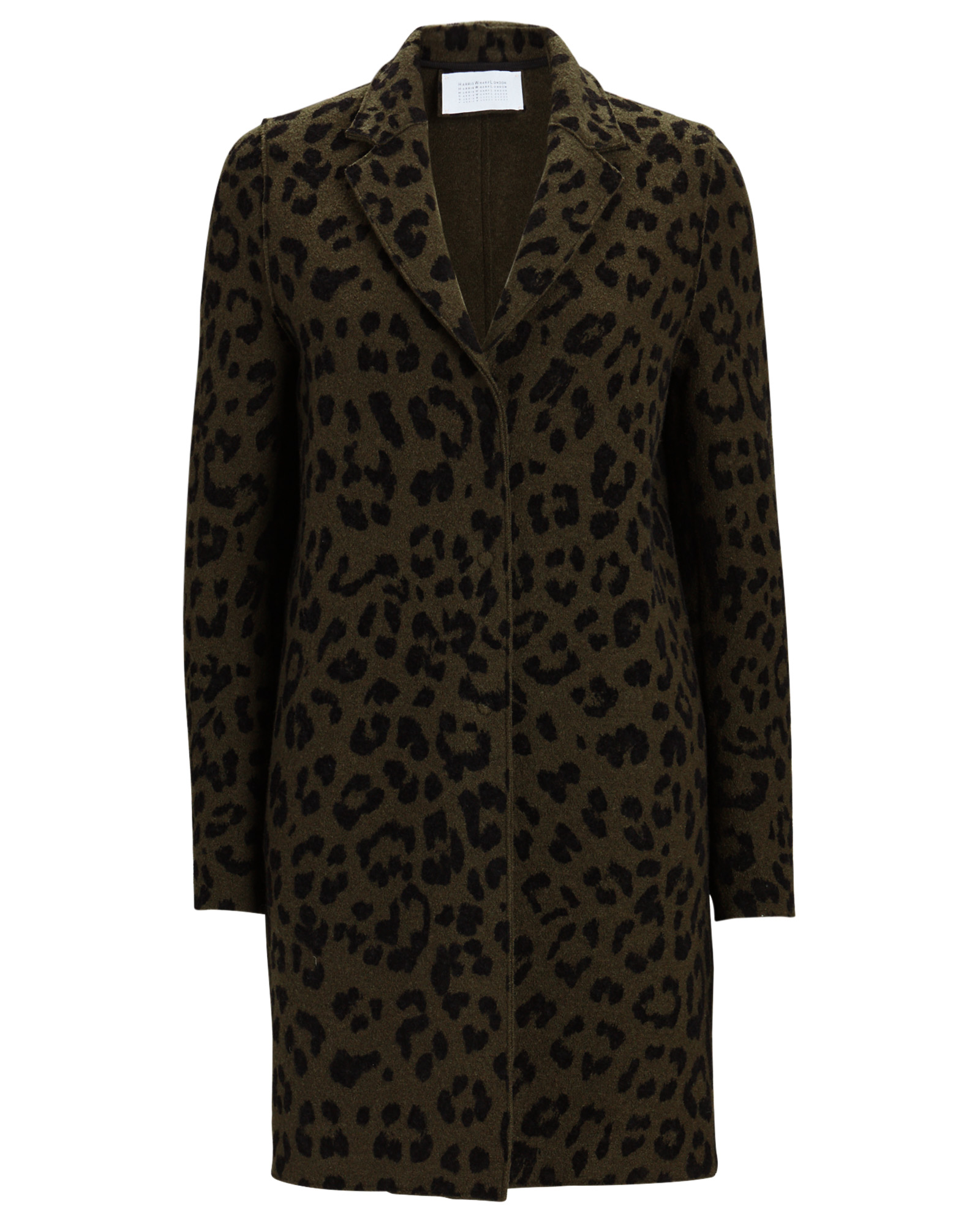 Harris Wharf London Cocoon Boiled Leopard Print Coat | INTERMIX®