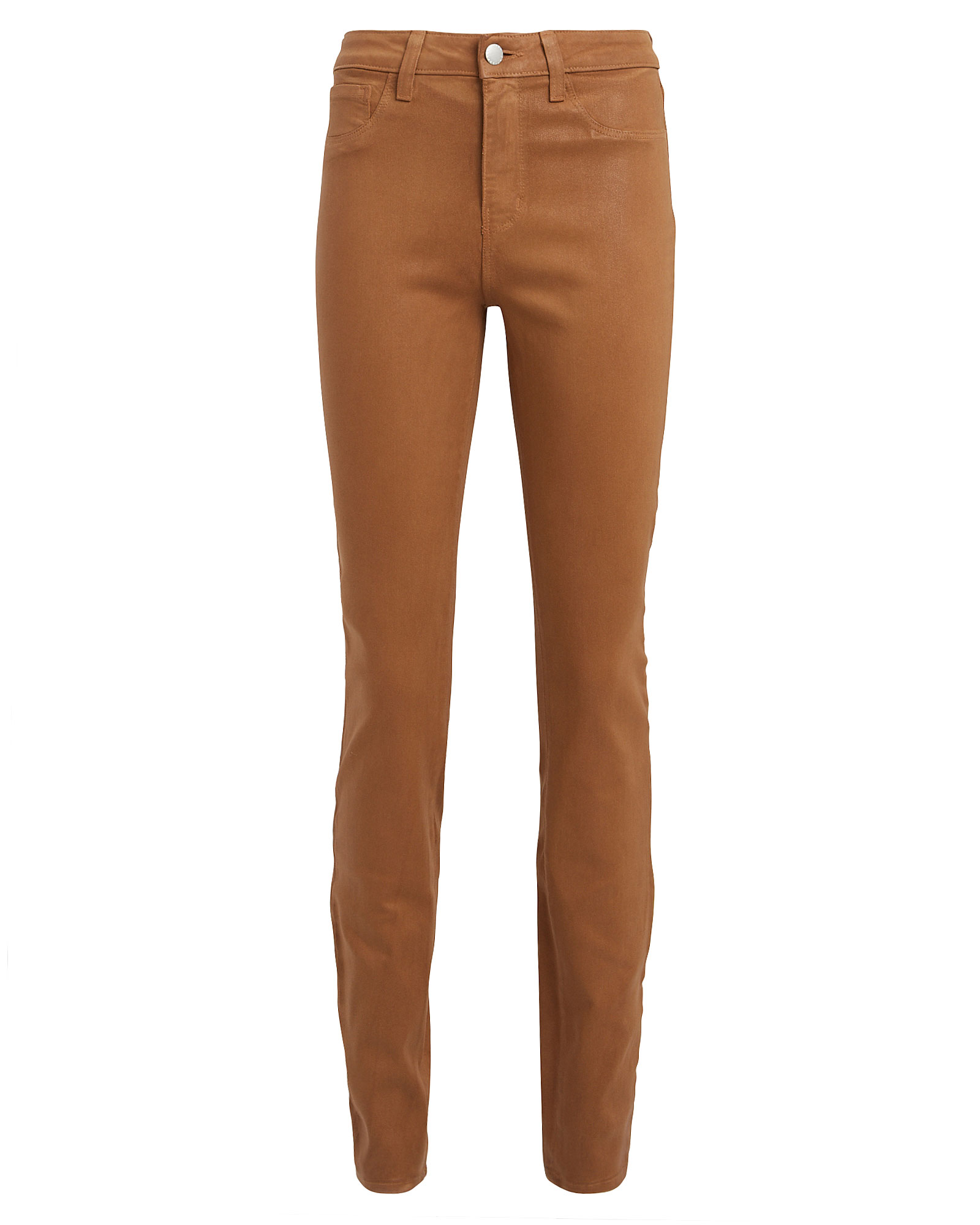 L Agence L'agence Marguerite Coated Skinny Jeans In Brown | ModeSens