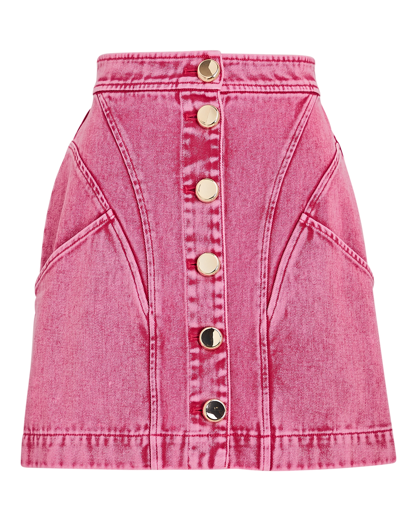 Acler Florence Denim Mini Skirt In Pink