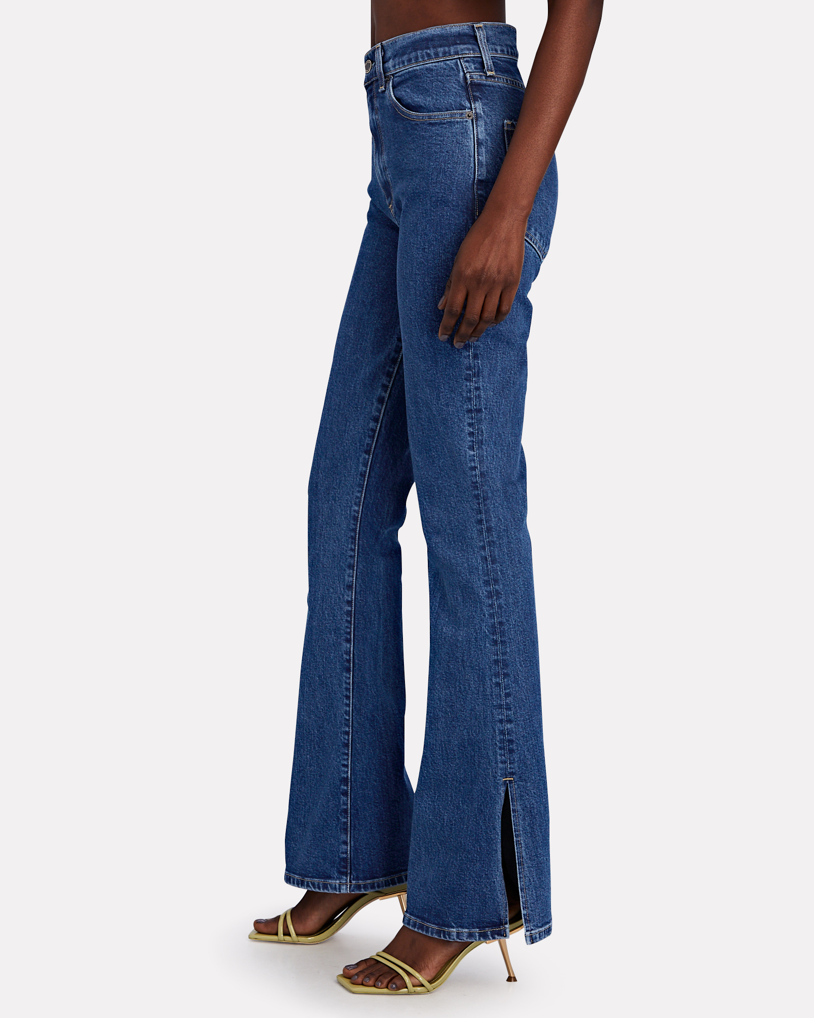 Le Jean Denim Stella Flare Jeans in Blue Womens Clothing Jeans Flare and bell bottom jeans 