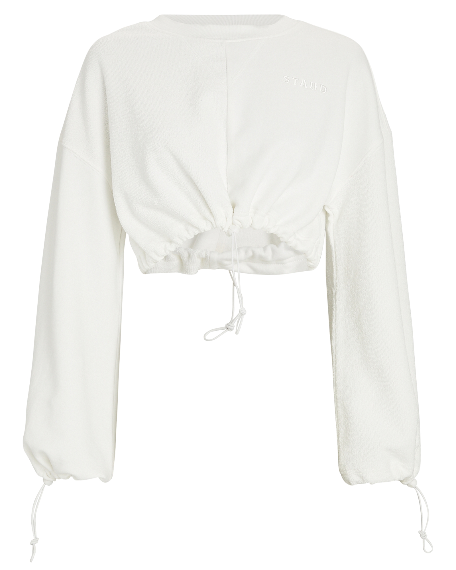 STAUD Bungee Cropped Cotton Terry Sweatshirt | INTERMIX®