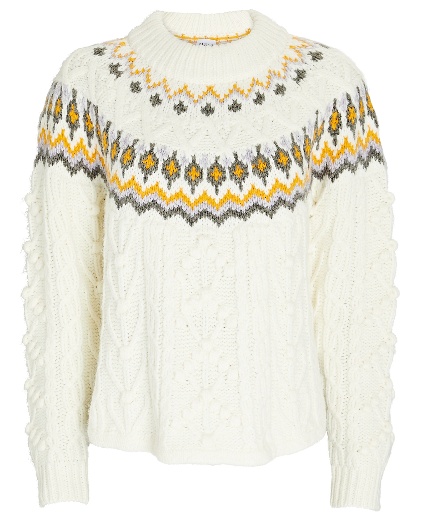 Saylor Susanna Fair Isle Cable Knit Sweater | INTERMIX®