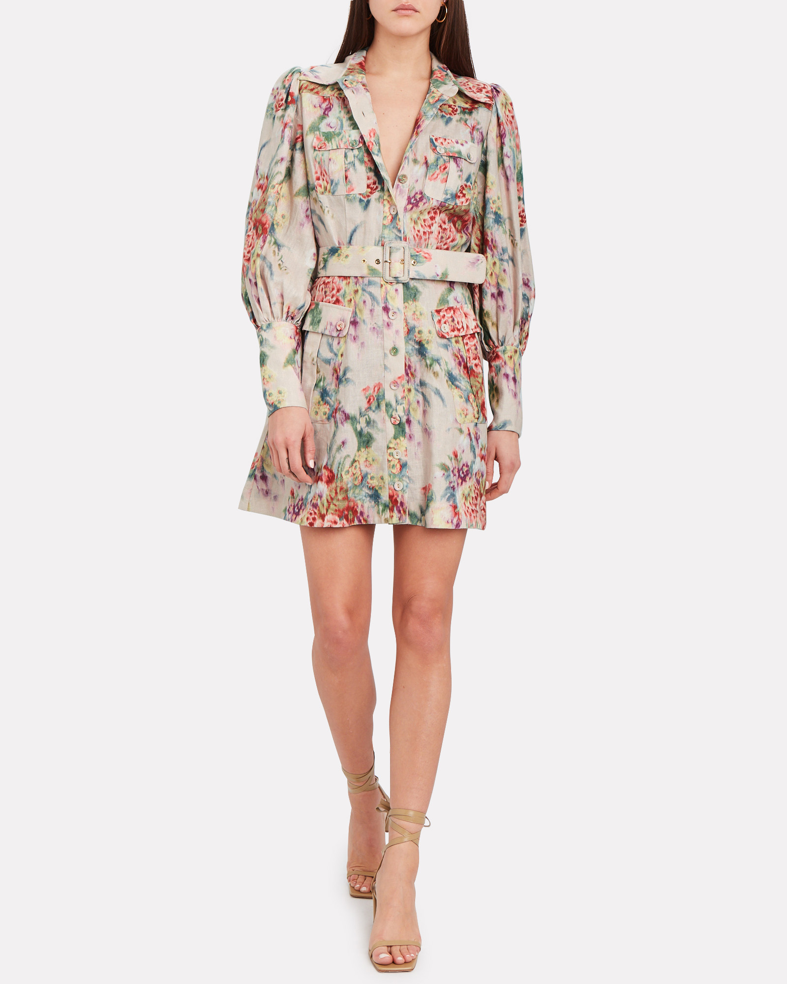 Zimmermann | Wavelength Floral Linen Dress | INTERMIX®