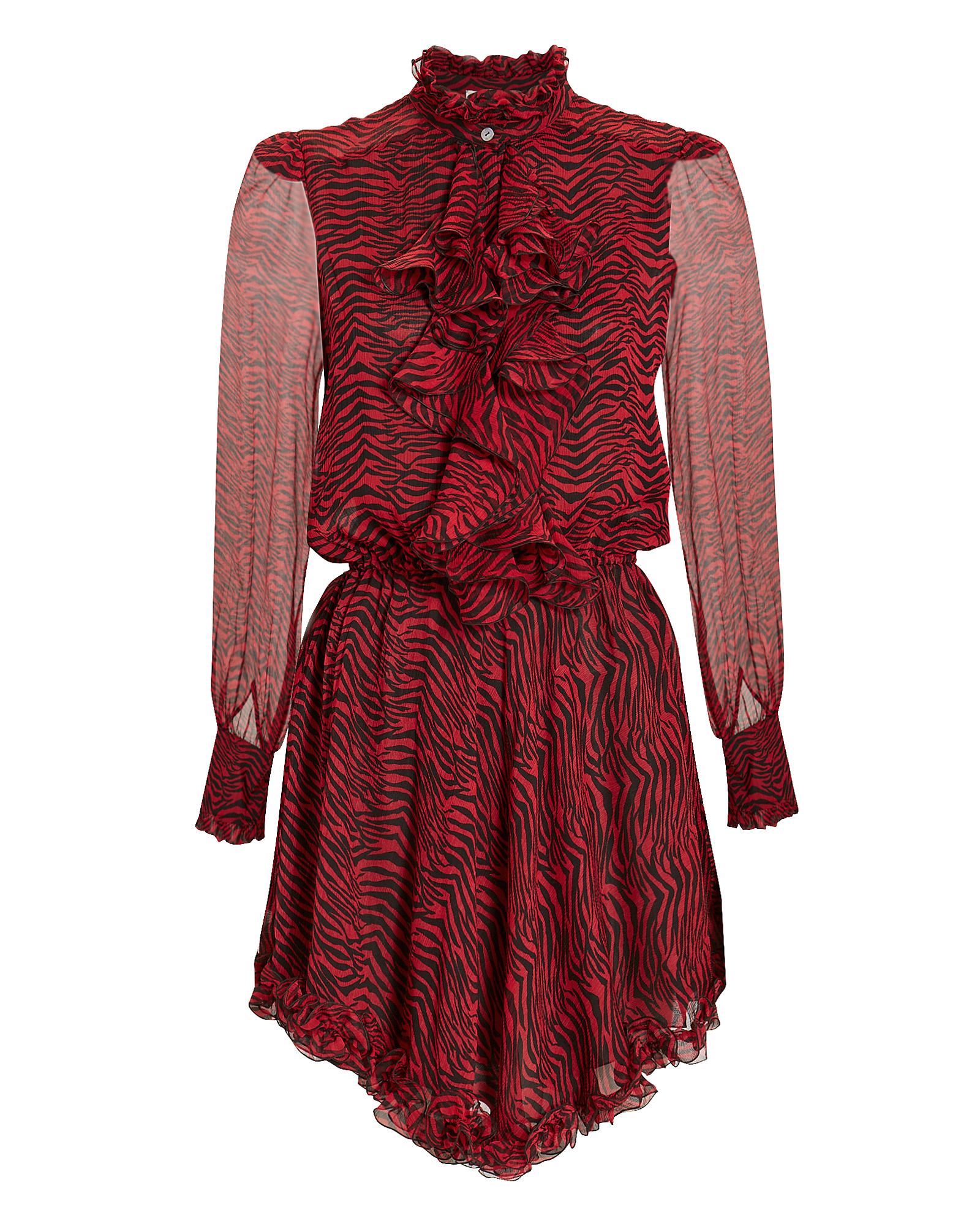 Victorian Red Zebra Print Dress