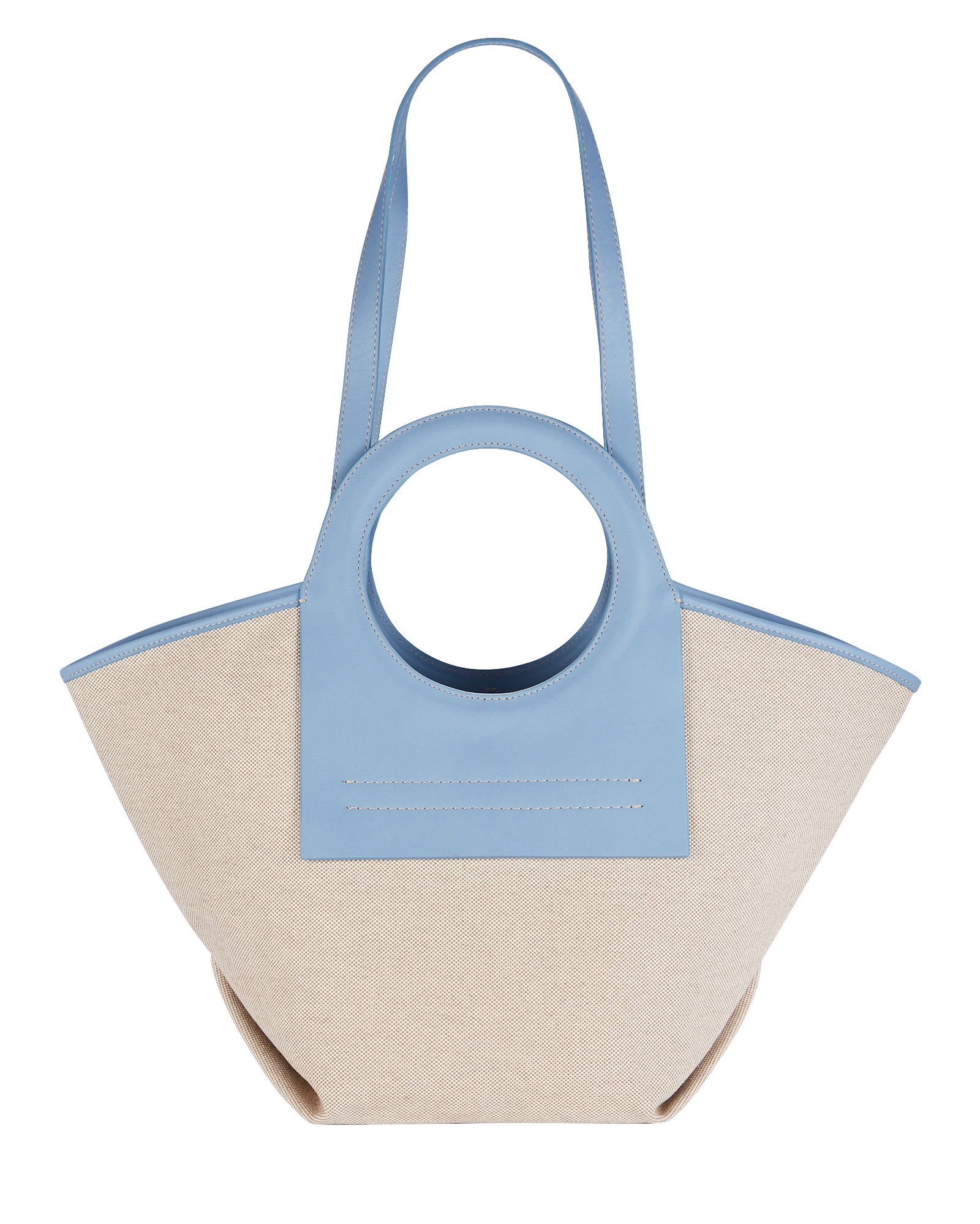 HEREU CALA SMALL LEATHER-TRIMMED CANVAS TOTE,060084753834